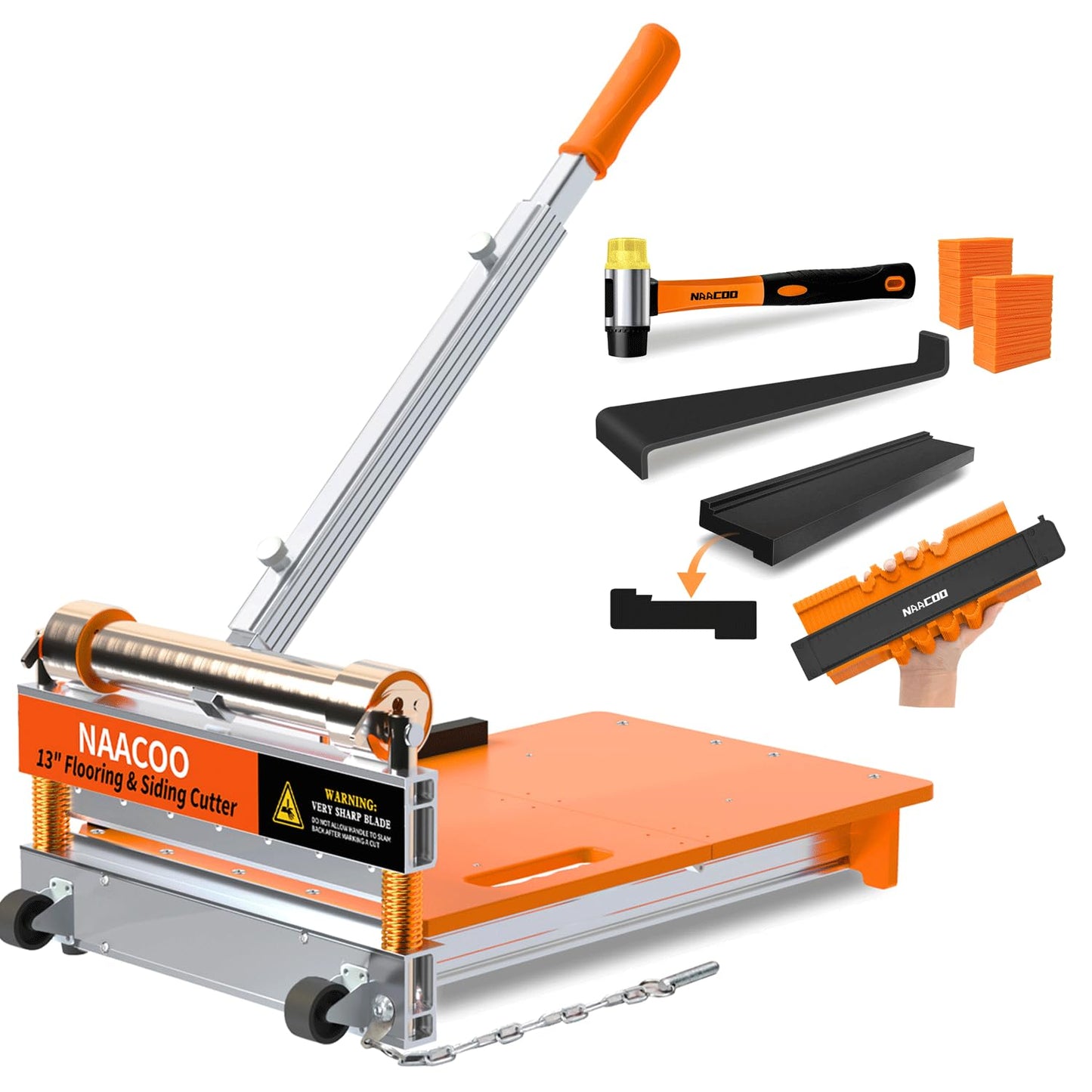 17mm Heavy Laminate Floor Cutter+ Floor Kit,13” Vinyl Plank Cutter with Wheel – Just 1 Step Meet Angle&Length Cutting, Flooring Tools - Cuts Laminate Floor, Engineer Wood, LVP/T, VCT, SPC, WPC