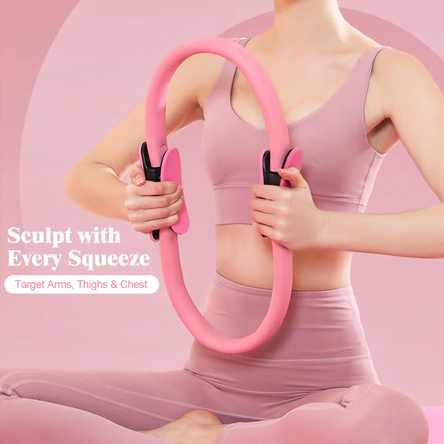 WYDHven Home Pilates Essentials Kit for Women – Complete 14-in-1 Pilates Equipment Ring and Ball Set with 5 TPE Resistance Bands, 8-Shaped Pull Band, Stretch Strap and Waterproof Bag