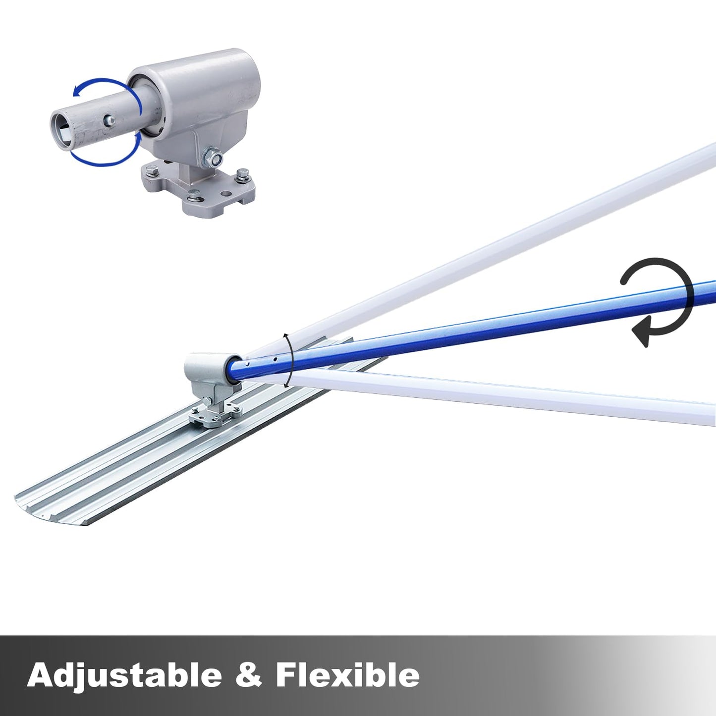 Bull Float Aluminum Magnesium Alloy Concrete Float 48"x8" Round End Board Kit trowel Tool Cement Tools Float Bracket Concrete Tools Finishing With 57" Handle x4 Carrying Plastic Tool Box VOYAR