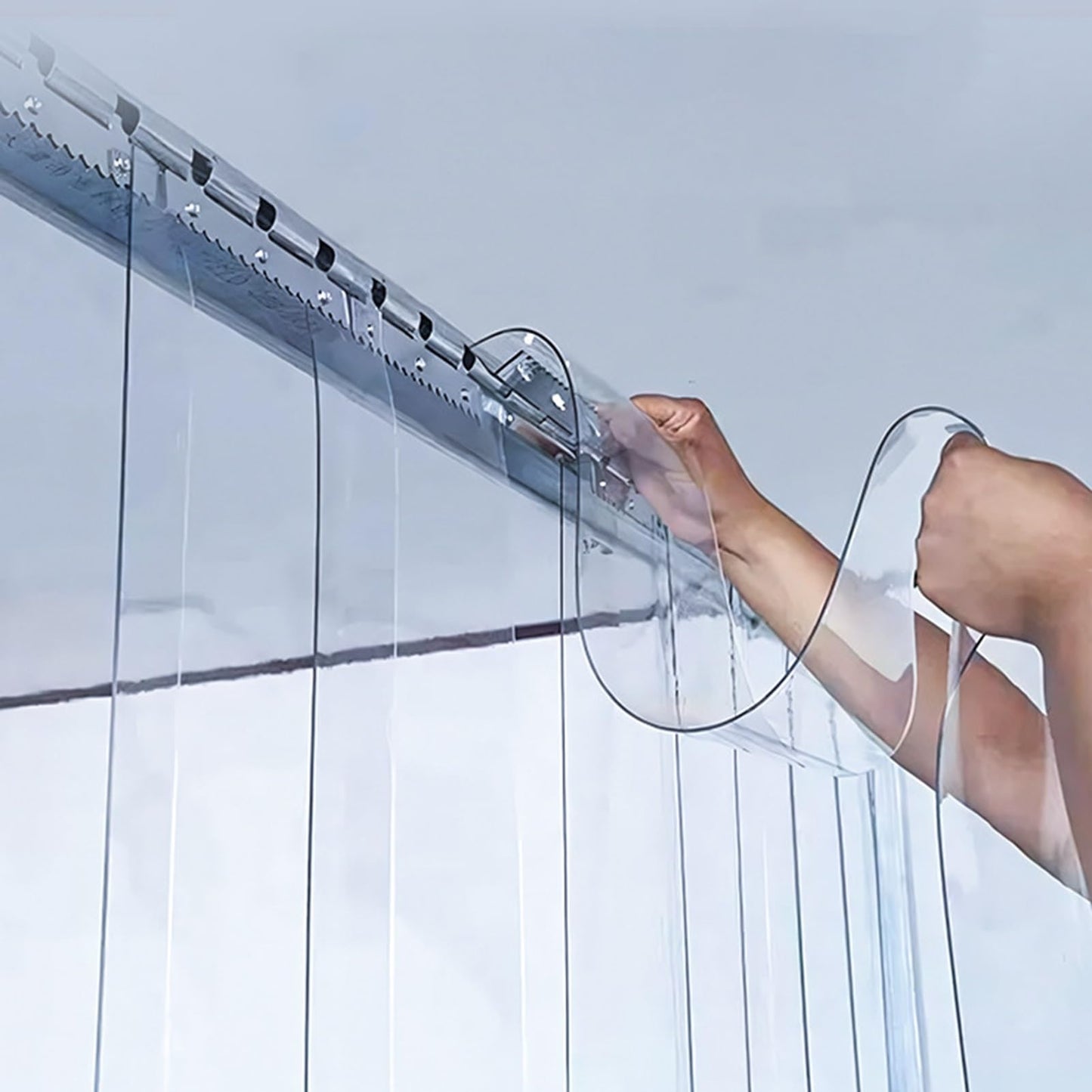Clear PVC Strip Curtain - Waterproof Vinyl Dustproof Strips for Cold Rooms & Freezers - Heavy Duty 0.9x2.4m Warehouse & Industrial Use,Size_Name,0.9x2.4m