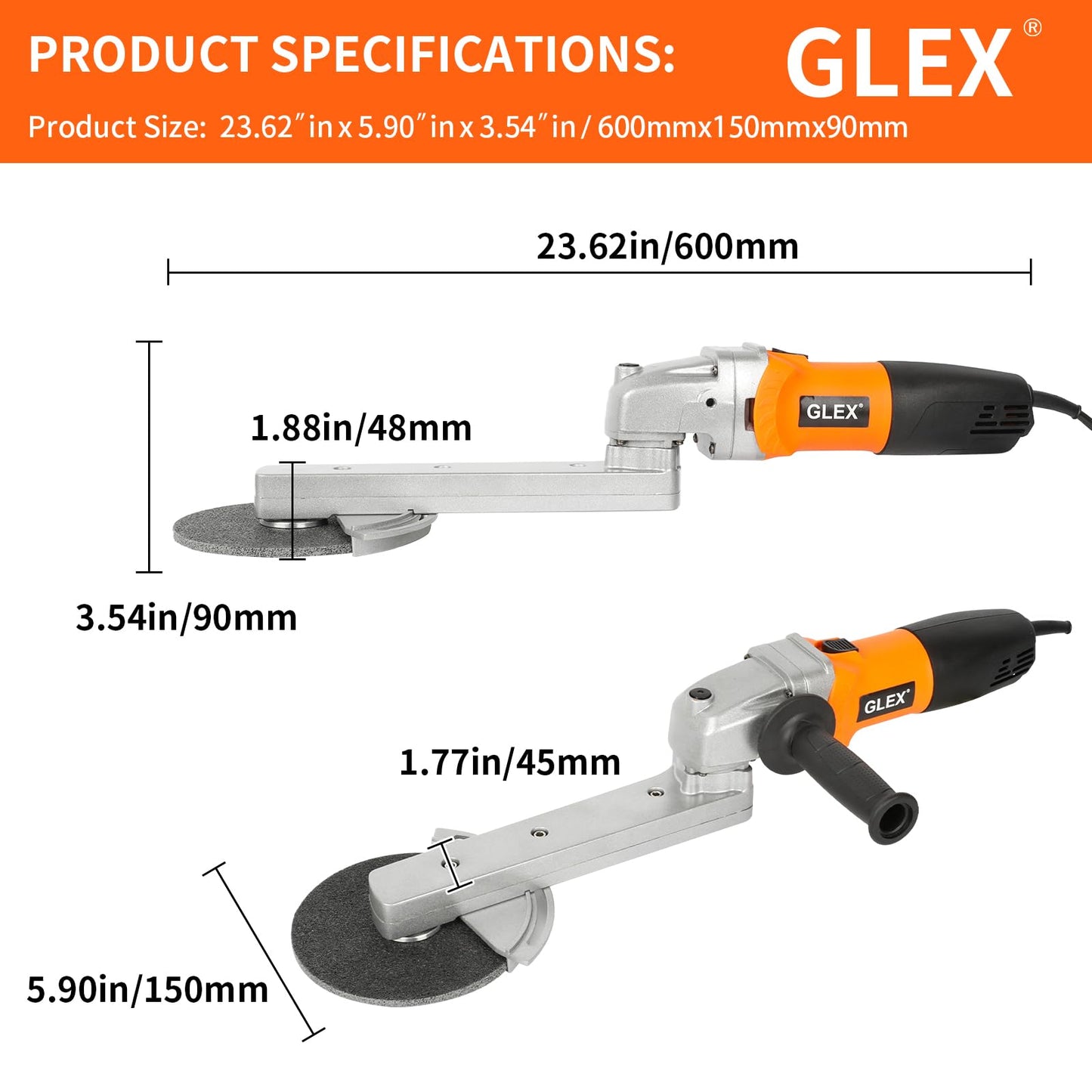 GLEX Angle Grinder Stand, Extended Arm, Stainless Steel Industrial Electric Grinder, Sander, General Purpose: Grinding Wheels, Metal Cutting Blades, Flap Wheels