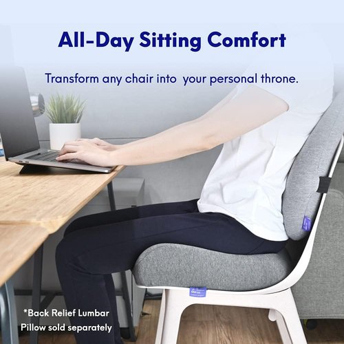 Cushion Lab Pressure Relief Seat Cushion - Extra-Dense Memory Foam for Comfort | Black for Office & Home Use