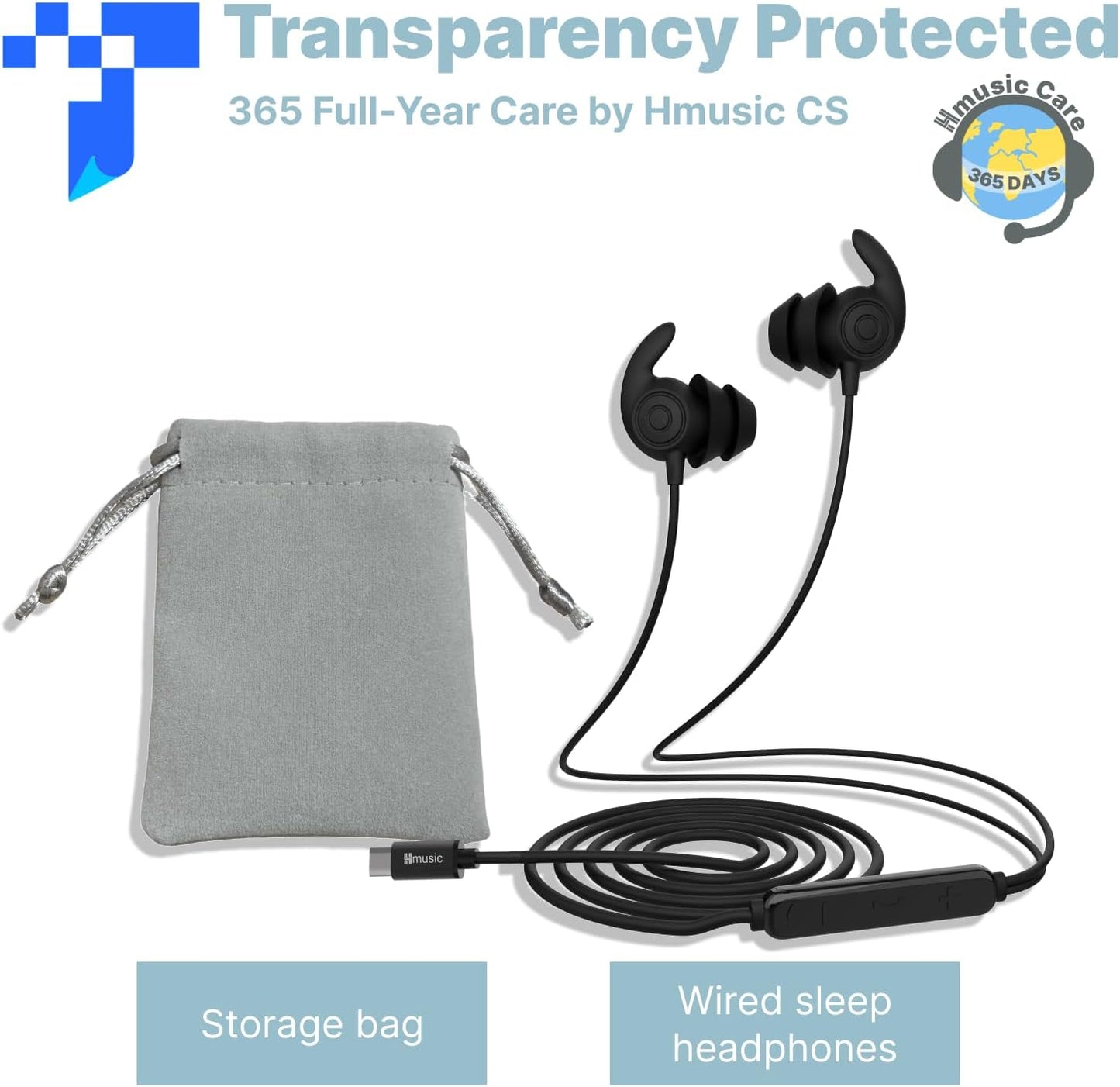 Sleepers,30dB w/Mic,2g Hmusic Sleep Earbuds,USB C Wired Sleep Headphones for Side Noise Isolate Sleep Plugs Lightweight