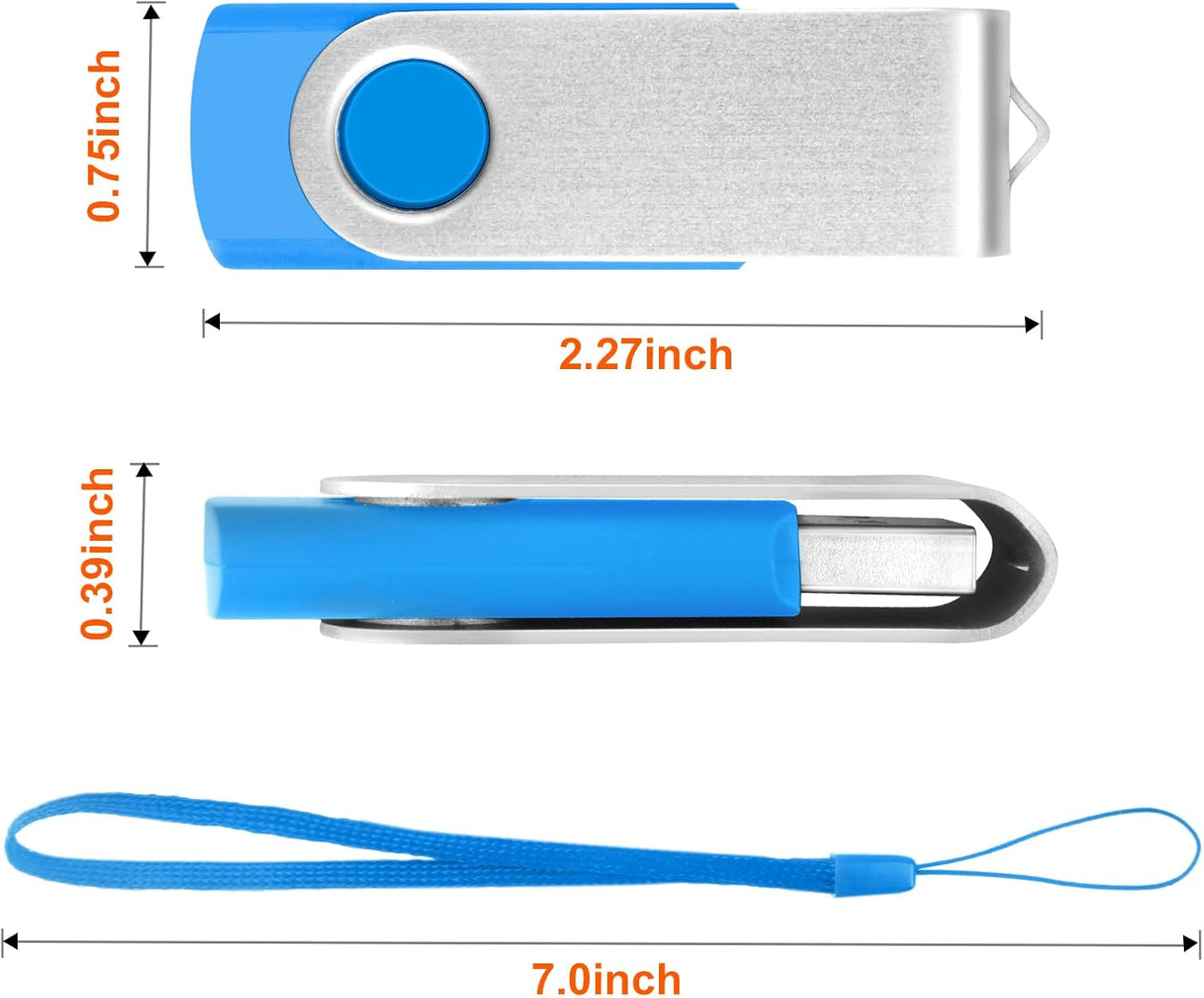 MECHEER 2GB 10 Pack USB Flash Drive Memory Stick, Multicolor Bulk Thumb Drives Portable Pendrive Jump Drives Office