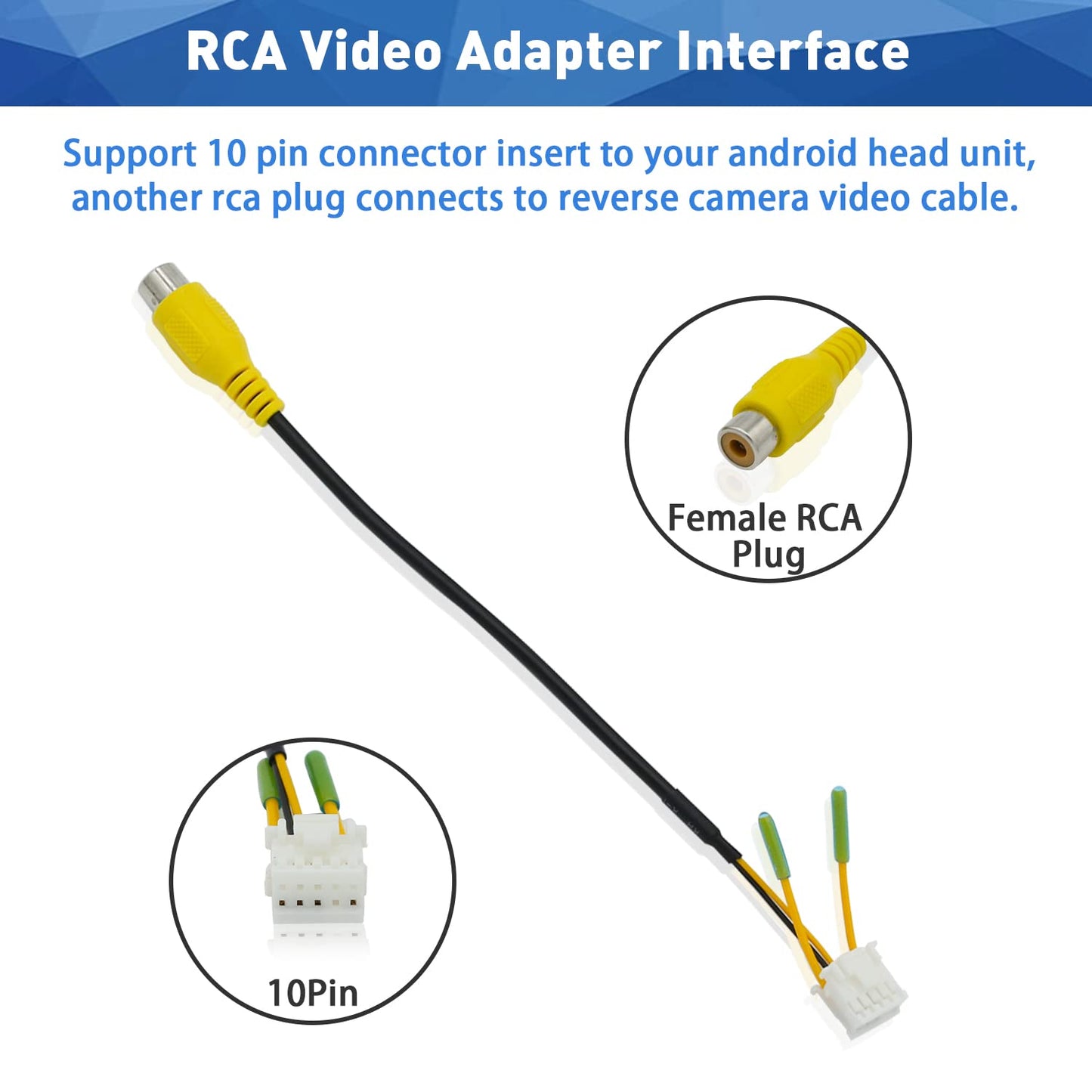 10 Android Car Stereo Radio RCA Plug Pin Radio Backup Camera RCA Wiring Adapter Connector Cable