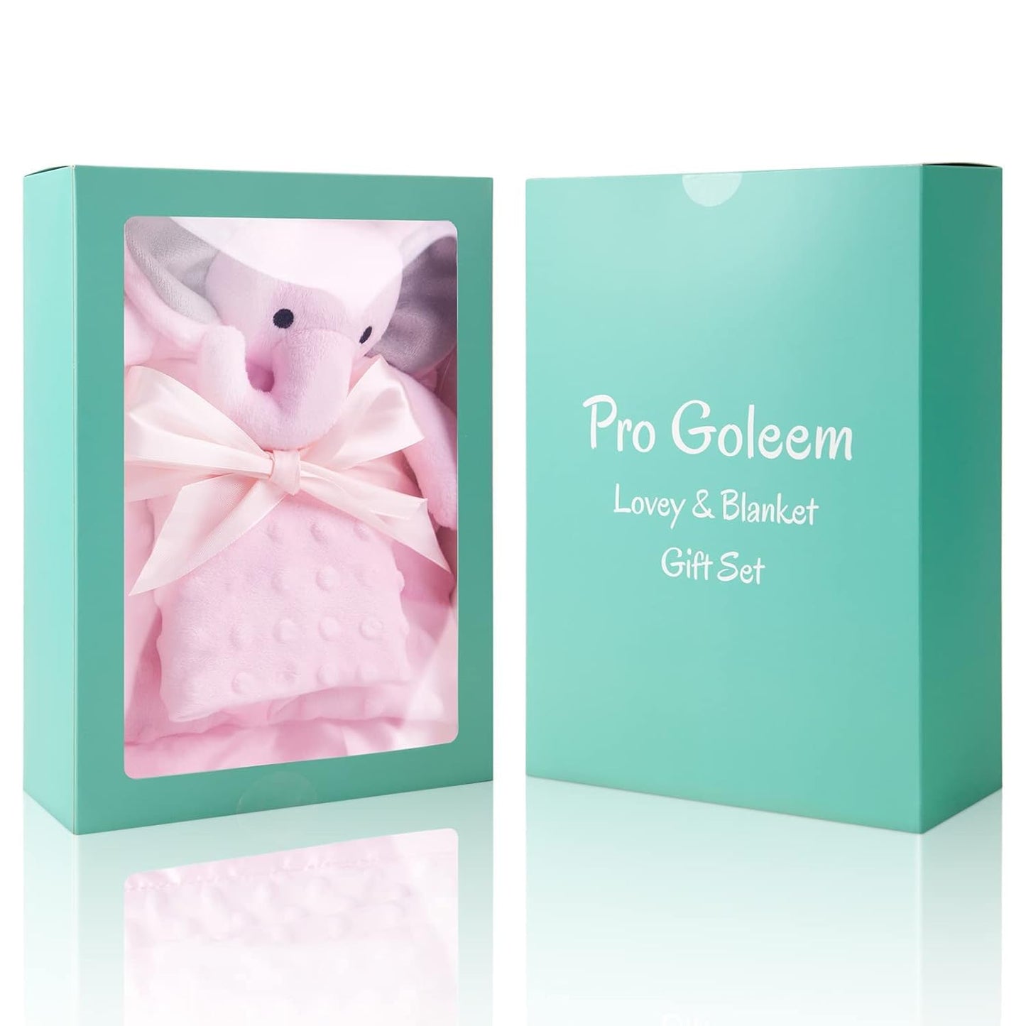 Pro Goleem Baby Blanket - Soft Pink Elephant Security Blanket Gift Set for Newborn Girls