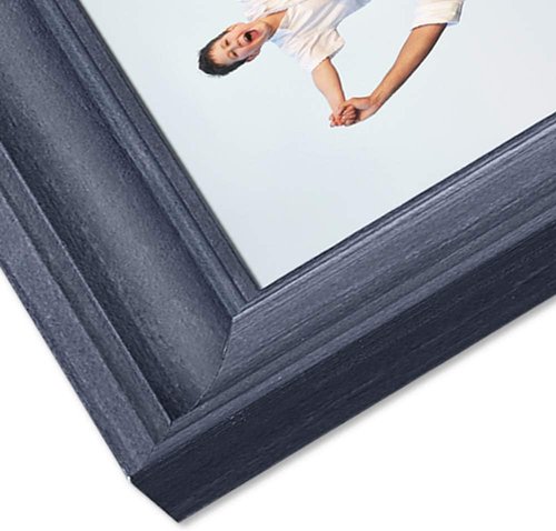 LaVie Home 8x10 Rustic Picture Frame - Tempered Glass for Wall Mount & Table Top Display - Blue