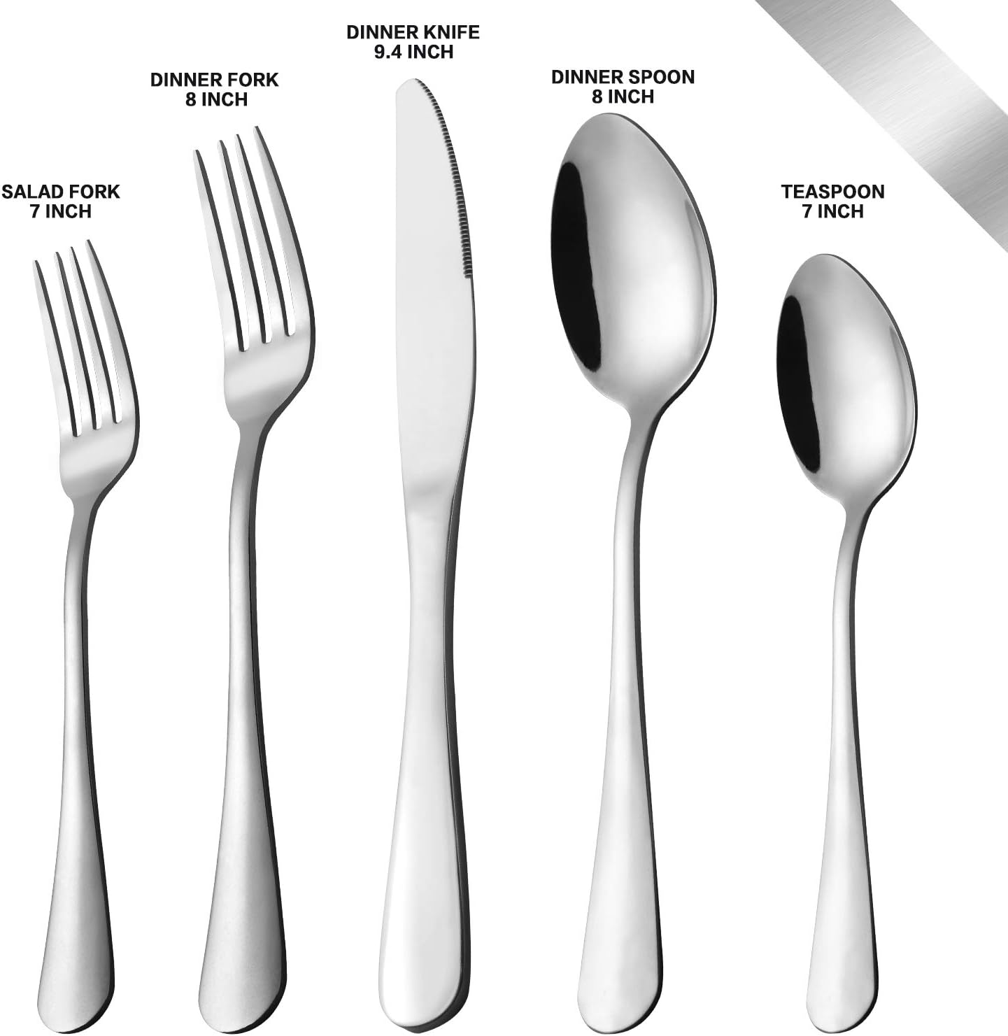 Regine Switzerland 40-Piece Stainless Steel Silverware Set - Service for 8 | Mirror Polished & Dishwasher Safe