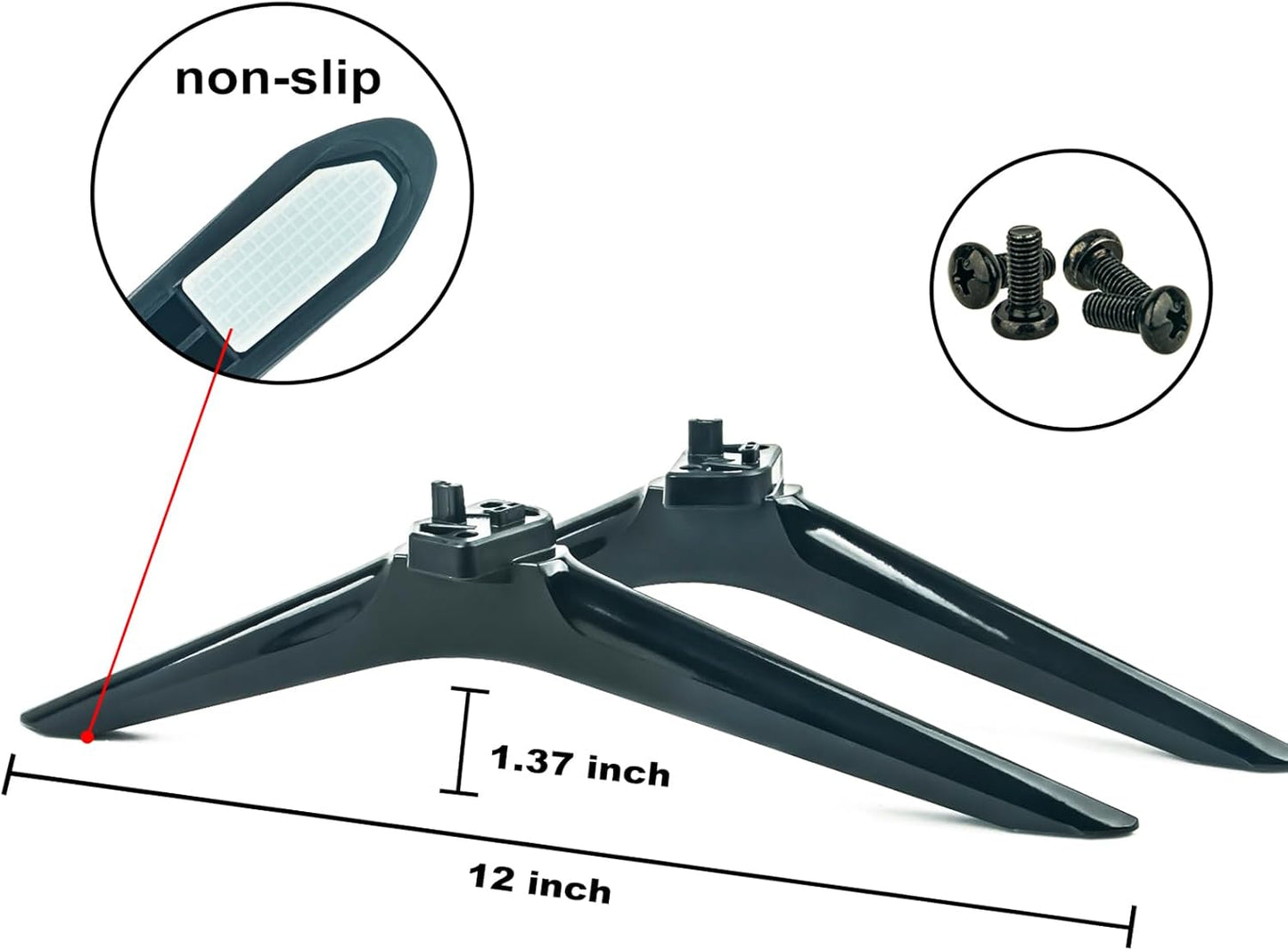 ZdalaMit 58" 4K Replacement Base Stand for Hisense UHD Smart TV, Non-Slip TV Legs, Table Top TV Stand, Black
