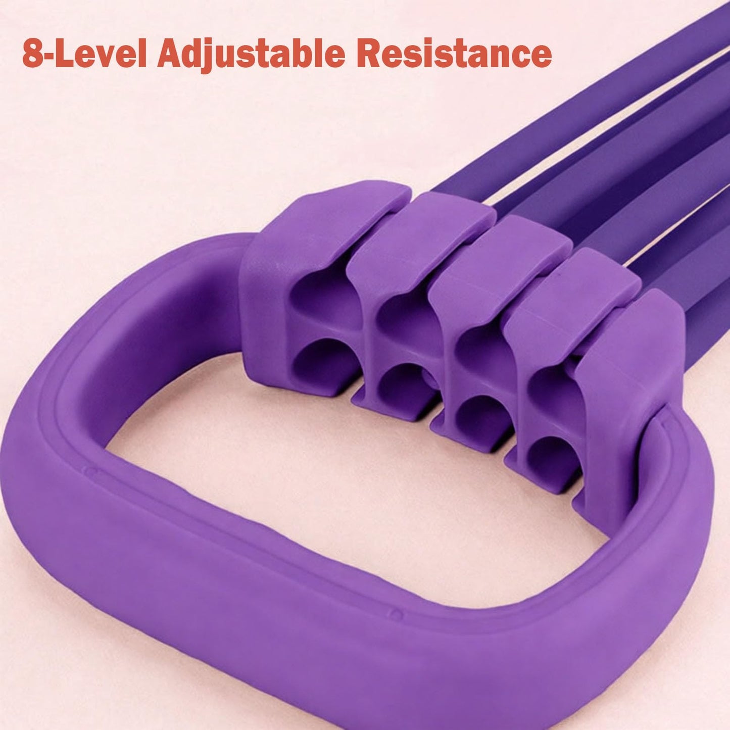 Pedal Resistance Band with Handle 8 Tube 3-in-1 Adjustable Resistance Band with 8 Levels & Foot Pedals, Sit Up Exercise Equipment,Multifunctional Fitness Band for Legs, Arms, Abs, Butt Workout at Home