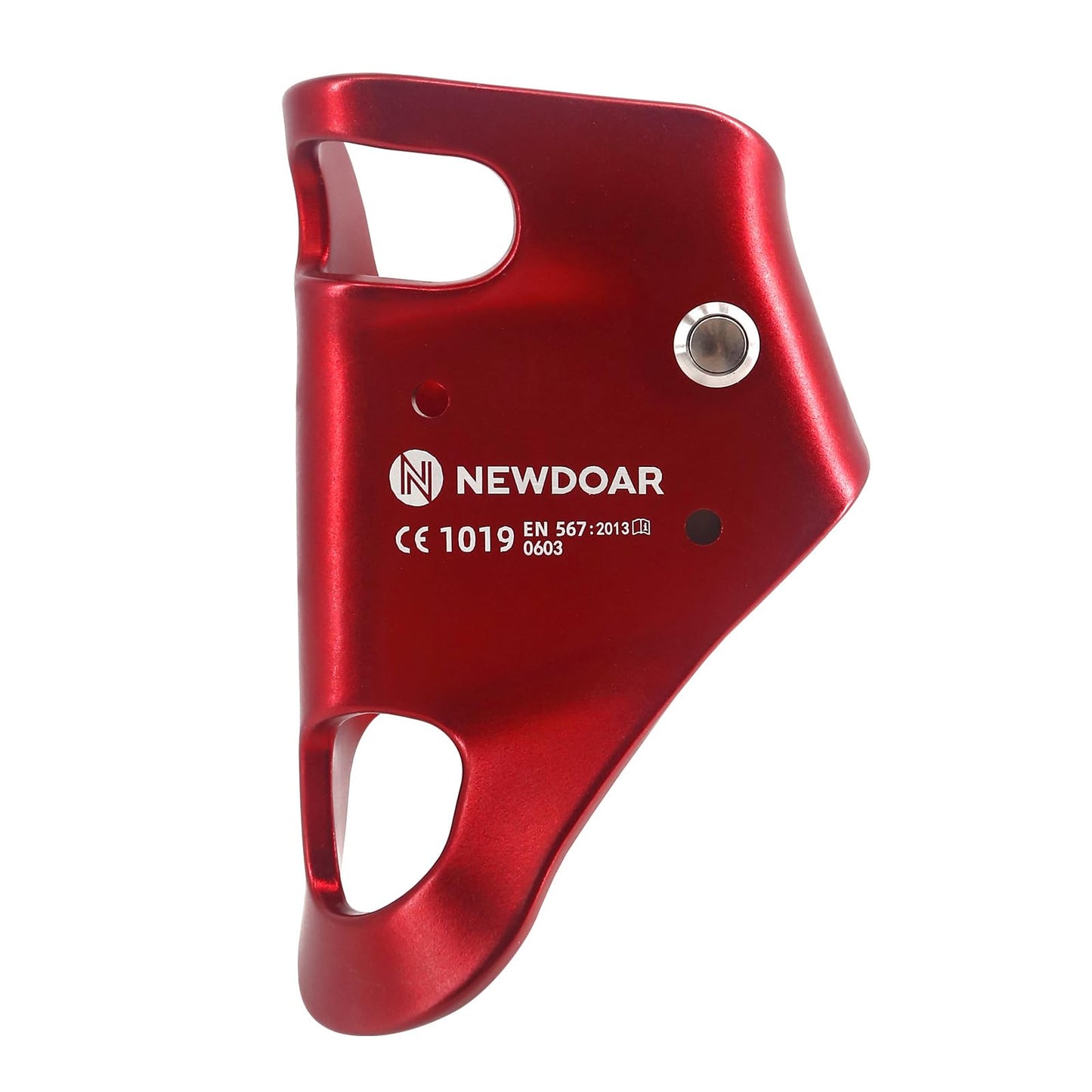 NewDoar Rock Climbing Chest Ascender Abdominal for Vertical Climbing - CE Certified Rope Clamp for 813MM Rope (Red)