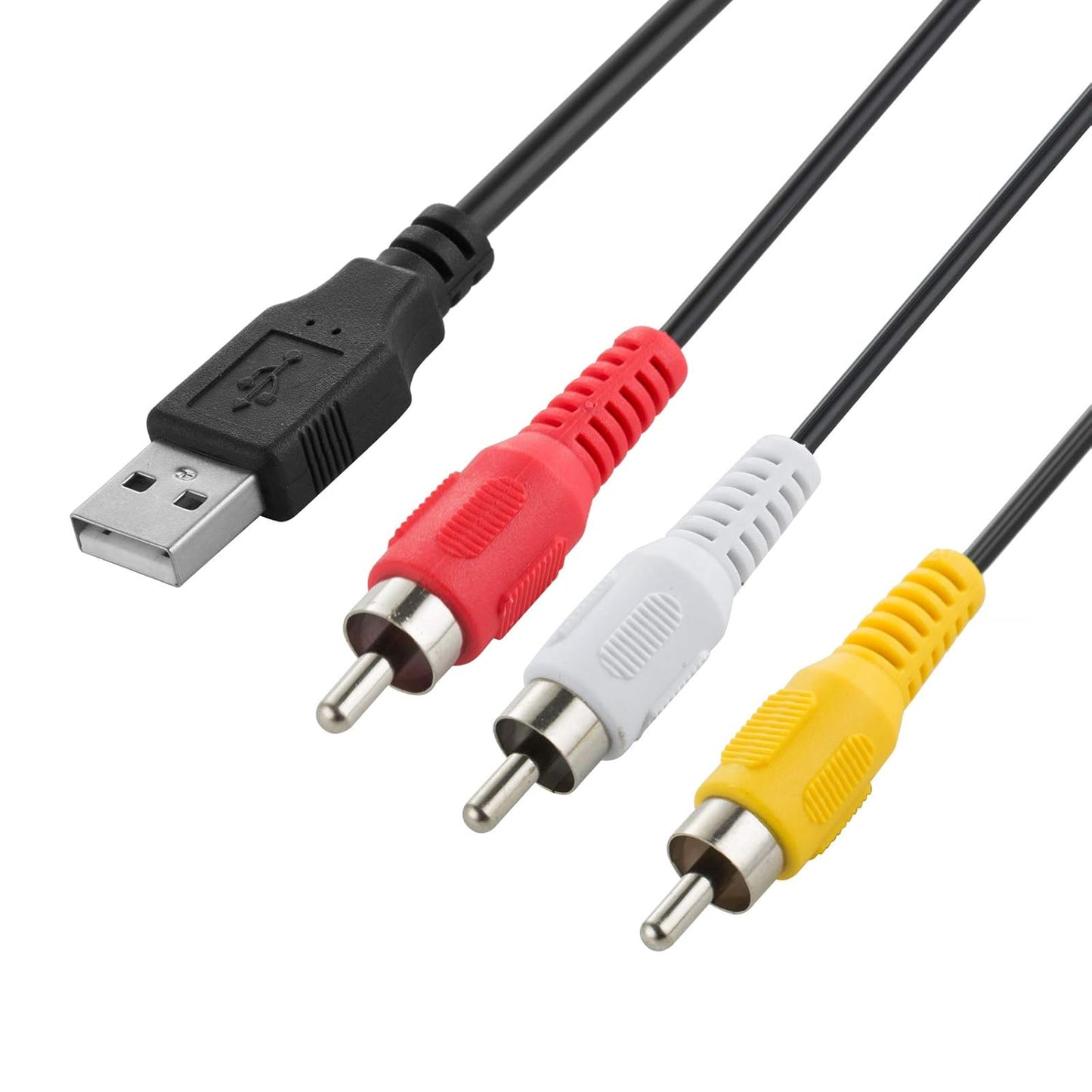 4.9ft, 2.0 3 Herfair USB to RCA Cable, USB A Male to RCA Male Phono AV Cable for DVDs, Digital Cameras, Camcorder