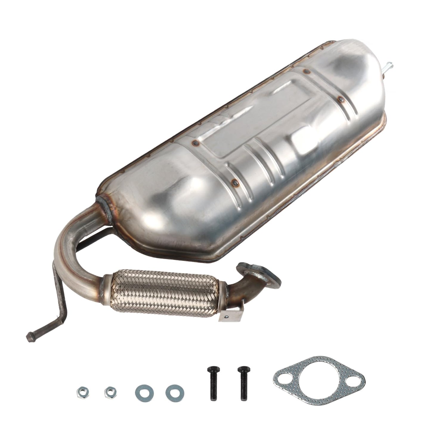 LELEHOKA Stainless Steel Rear Direct Fit Muffler Compatible for Smart Fortwo 2008-2015 1.0L, Automotive Replacement Part