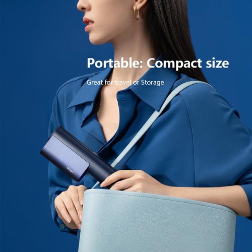 Nesugar G3 Portable Travel Steamer - Fast Heating Handheld Garment Steamer | Lightweight Mini Iron (Navy Blue)