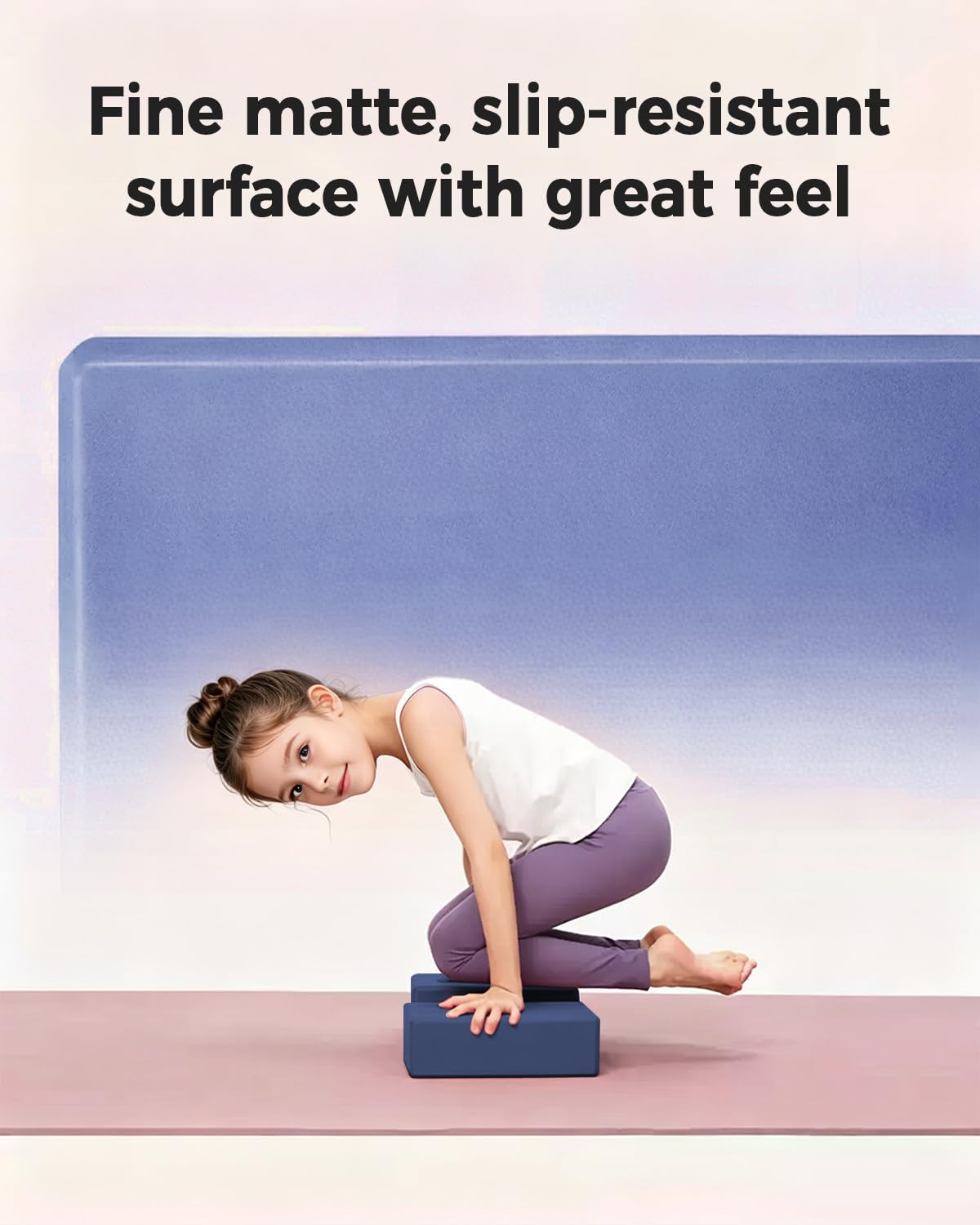 Yoga Block, High Density EVA Foam Blocks for Yoga, Pilates, Meditation, Aid Balance, Support and Deepen Poses - Non-Slip Lightweight Durable,Navy Blue (Set of 2)