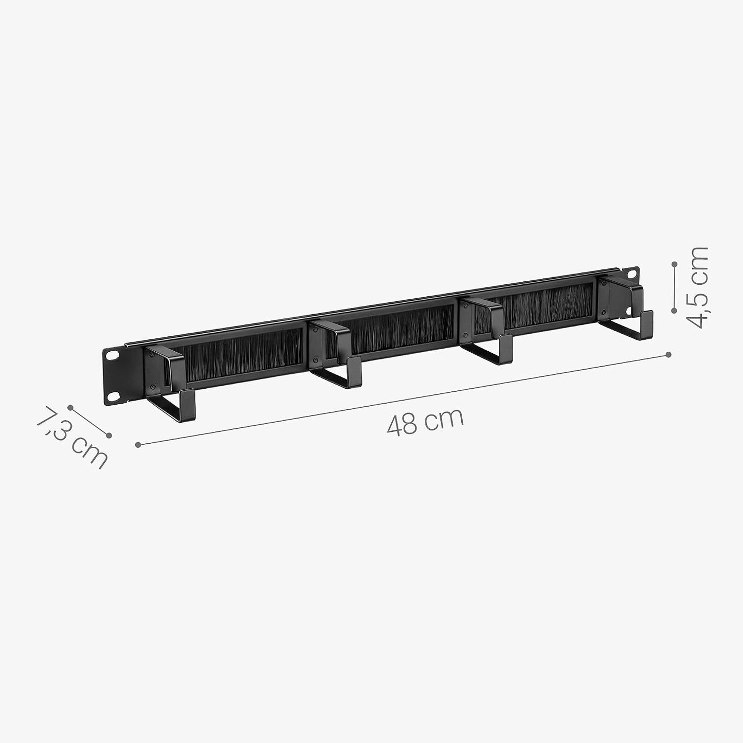 kwmobile 1U 19" (Pack 3) Server Rack Cable Management Brackets of - Steel Cable Organizers for Fiber Optic, Network