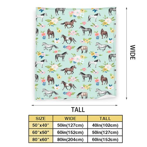Horse Throw Blanket Super Soft Warm Blanket for Girls Kids, Cozy Plush Fleece Farm Animal Horse Gifts Bedding Blanket Stuff for Women Bed Couch Sofa 40"x50"