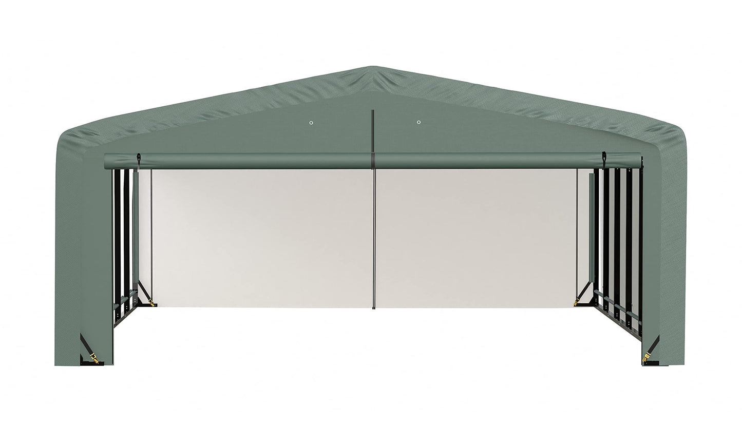 ShelterLogic ShelterTube Garage & Storage Shelter, 20' x 27' x 10' Heavy-Duty Steel Frame Wind and Snow-Load Rated Enclosure, Green