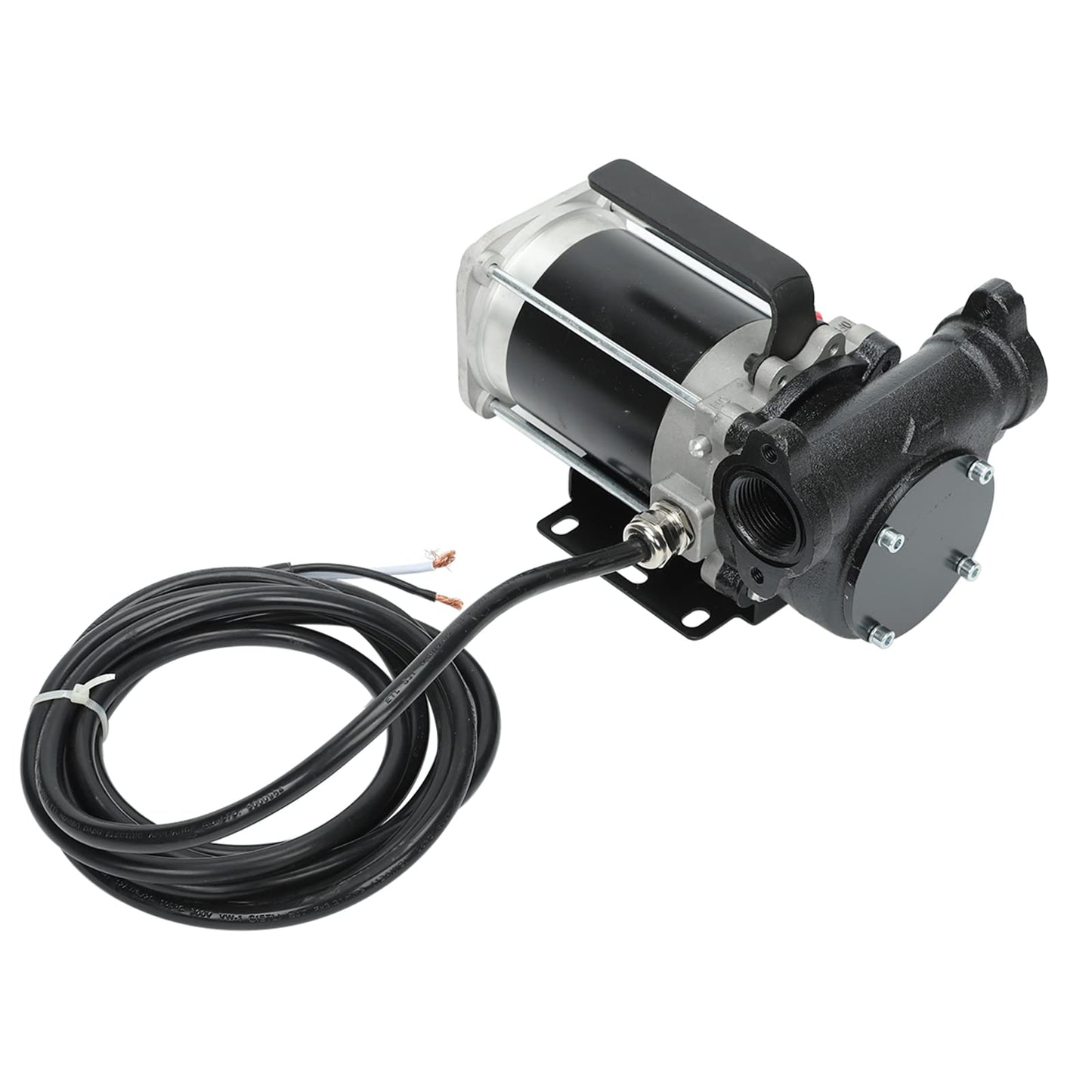 BLACKHORSE-RACING 12V DC Gasoline Fuel Transfer Pump, 15 GPM / 57 LPM Self-Priming Rotary Vane Motor Fuel Pump, Thermal Protected, for Gasoline Diesel Kerosene Mineral Spirits