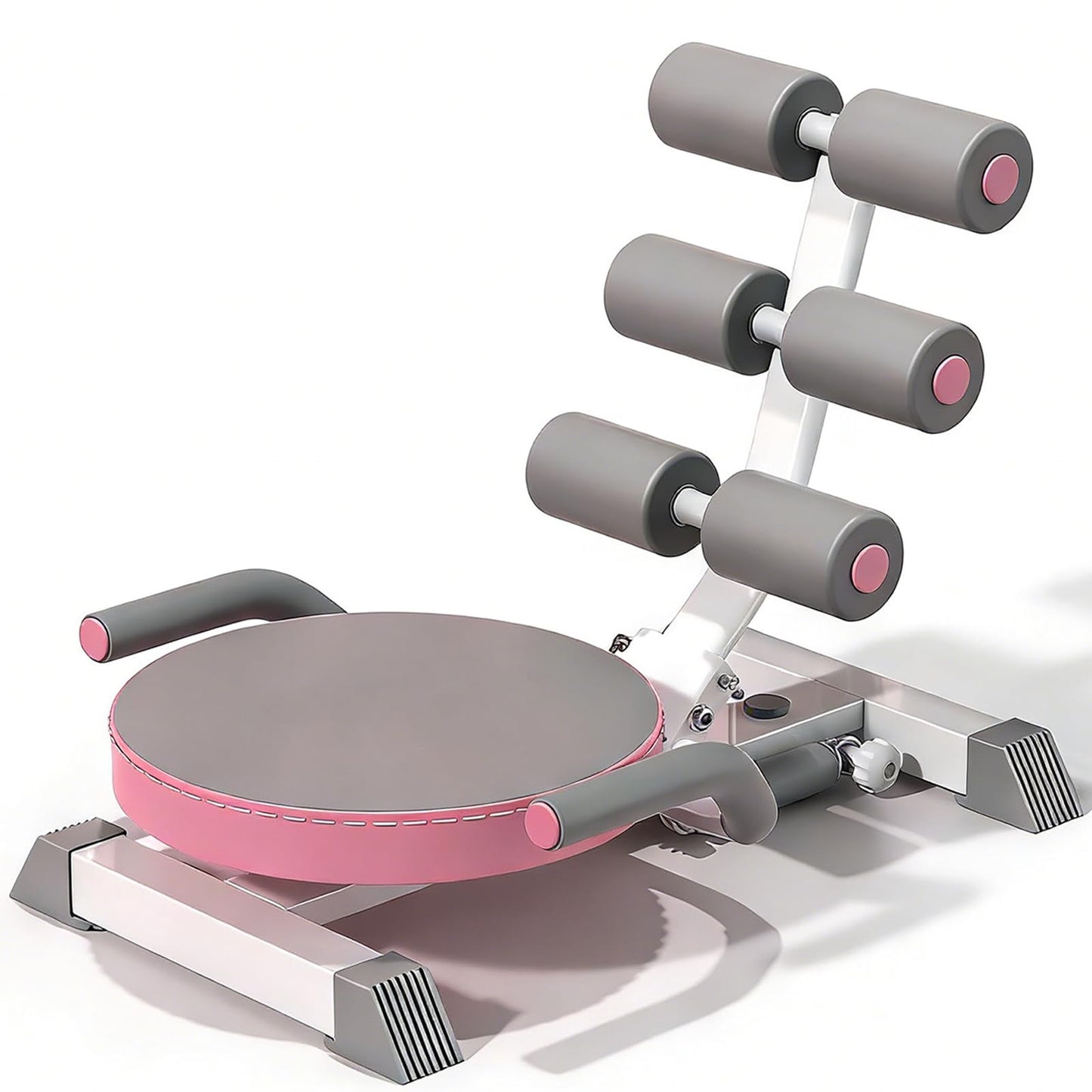 Ab Machine with Auto Rebound, 360° Rotating Seat Ab Trainer for Home Workout, Foldable Sit Up Exercise Equipment for Core Abs Training, Adjustable Home Gym Fitness Equipment
