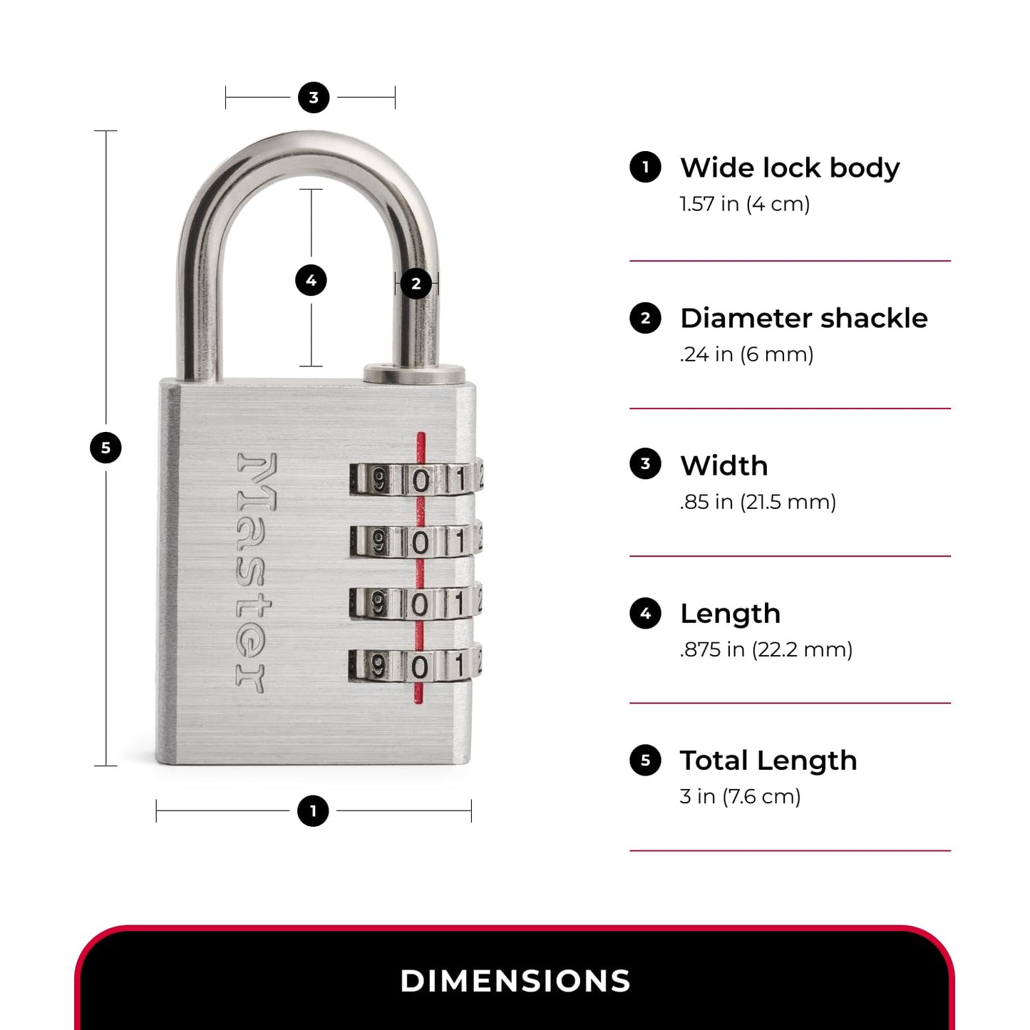 Master Lock 643D Set Your Own Combination Padlock, 1 Pack, Silver