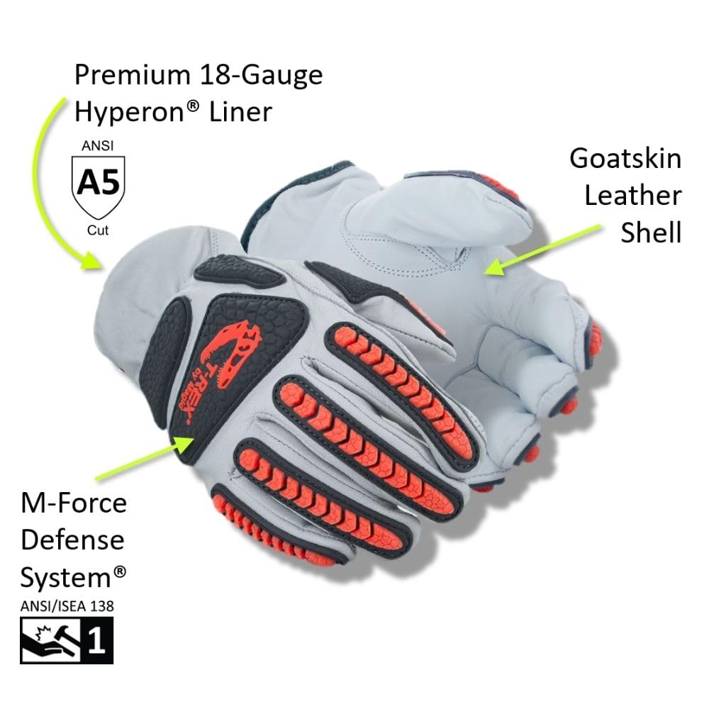 Magid T-REX TRX818 Impact Gloves, Goatskin, A5, 6 Pairs, Size 10/XL