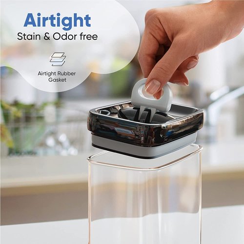Chef's Path - Airtight Storage Boxes Set - 10 Labels and Markers - Kitchen and Pantry Storage - BPA Free - Plastic Storage Boxes with Upgraded Lids (6 Pieces - 1.5L)