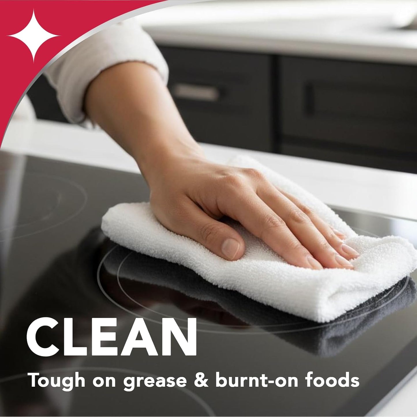 Weiman Ceramic & Glass Cooktop Cleaner - Heavy-Duty Polish with 3 Scrubbing Pads | 10 Ounce Bottle