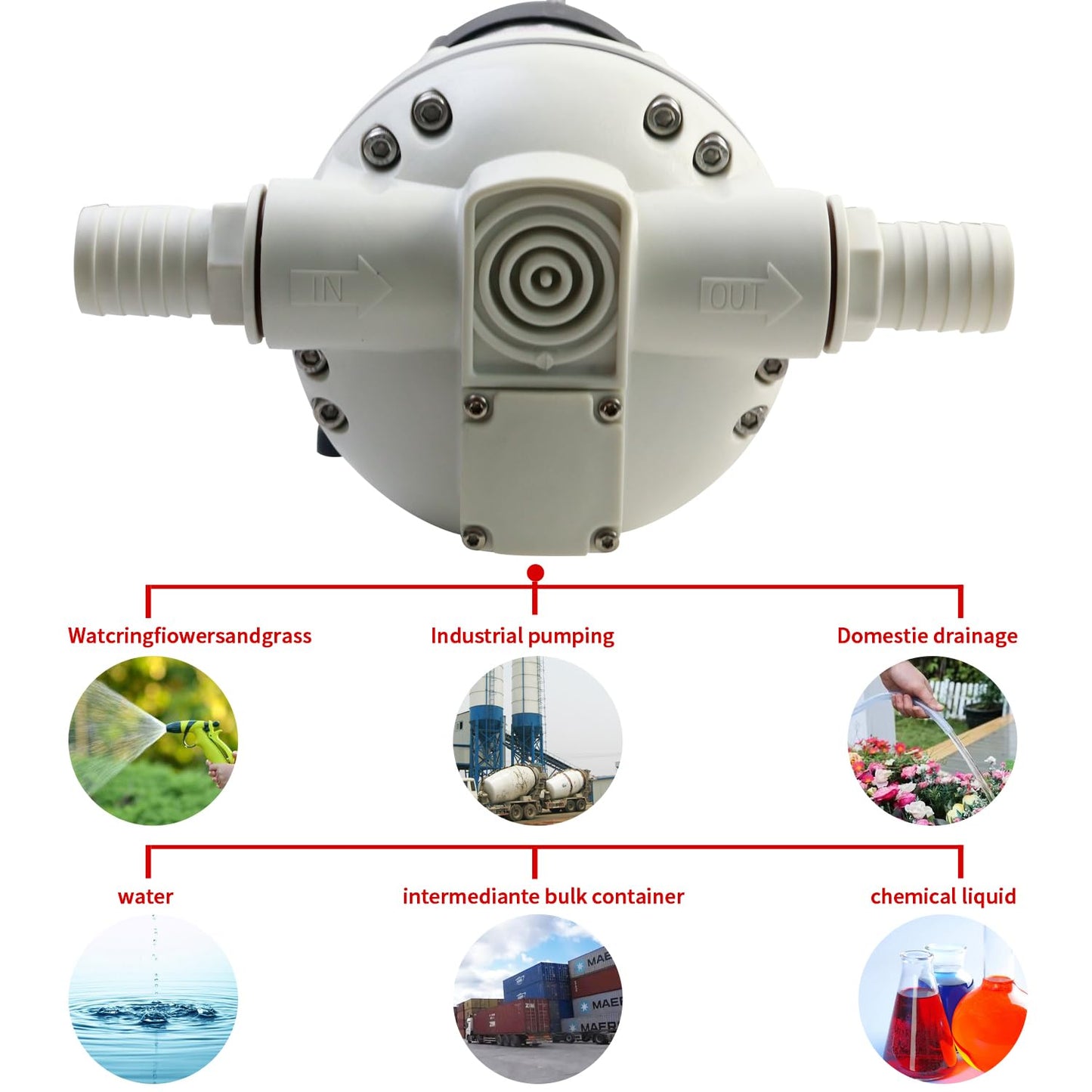 SWANGET DC12V DEF Transfer Pump for Diesel Exhaust Fluid (DEF) Drum Compatible Power Cord Diaphragm Irrigation Self priming Electric water pump 10.6 GPM 23PSI, 14.3lb, Lift 11m, Power 350W