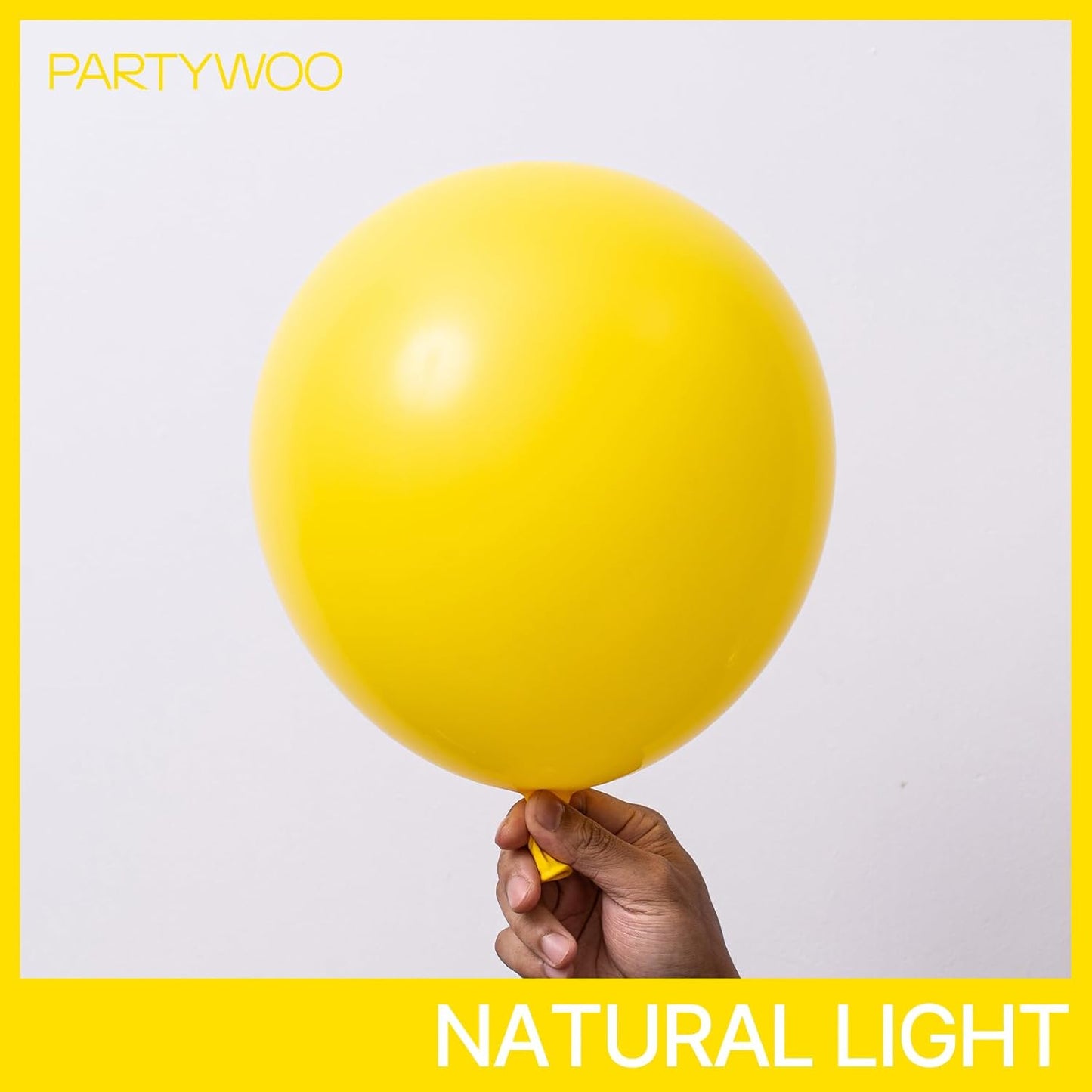 PartyWoo Yellow Balloons - 100 Pcs Matte Light Yellow Latex Balloon Arch Kit | Various Sizes for Celebrations