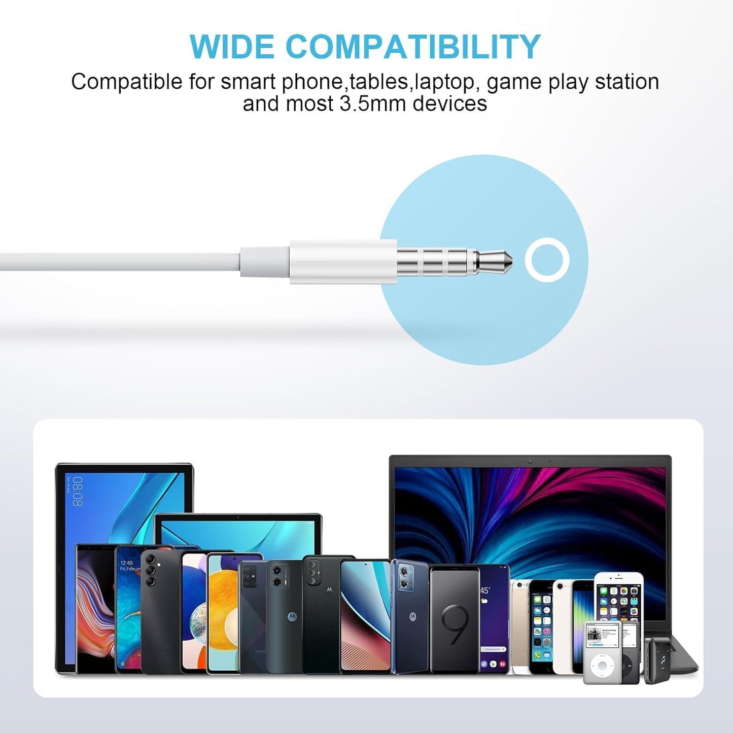 Generic 3.5mm 2 Pack Plug in Wired Earbuds with Microphone, in-Ear Headphones Wired with Noise Blocking, Premium Sound