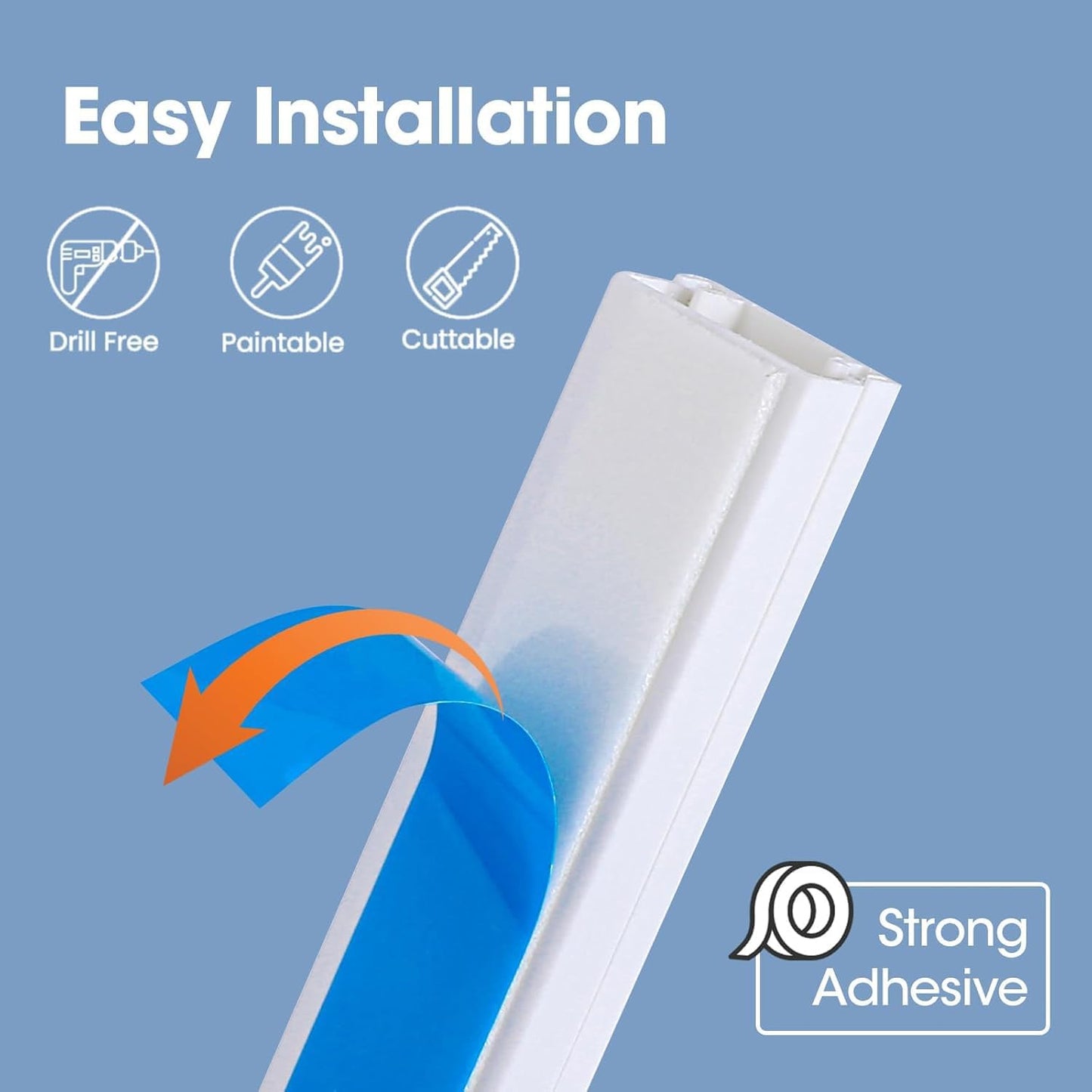 YesBes 500in 32X L15.75 W0.96in H0.57in, Cord Hider Kit, Cord Covers for Wires on Wall, Paintable Cable Raceway, Cord