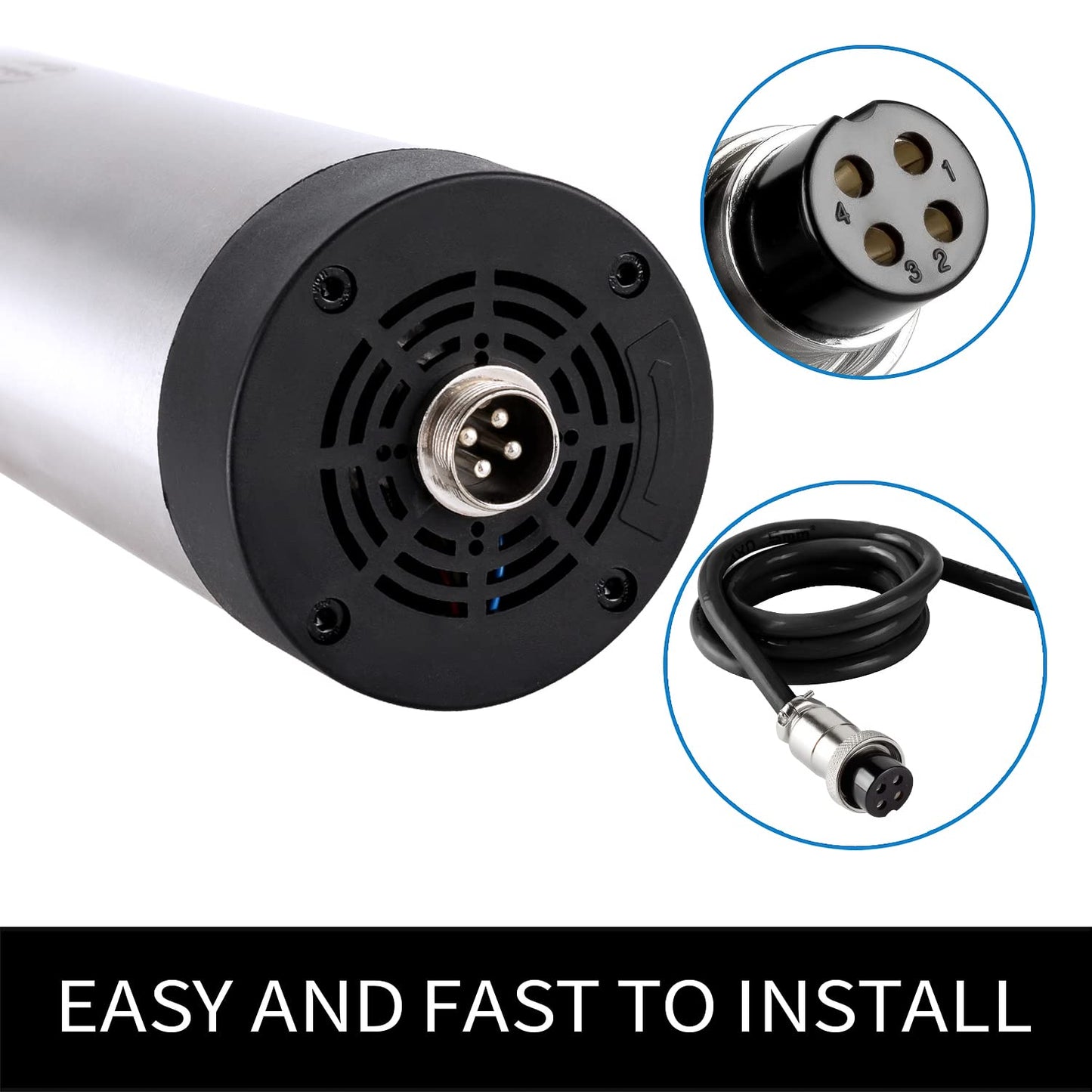 CNC Spindle Motor Kits, 220V 3KW 3000W Φ100mm Air Cooled Spindle CNC Spindle CNC Motor + 3.7KW VFD+Φ100mm Clamp Mount + Collet Set ER20+ Drill bits+ Wires for CNC Router Machine
