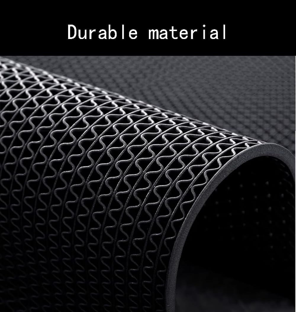 LC0908 PVC Drainage Floor Mat Non-Slip Commercial Wet Area Mat for Outdoor and Indoor Restaurant Kitchen Bar Swimming Pool Splash Matting Water Drain Flooring Mat (Black, 4FTX16.4FT)