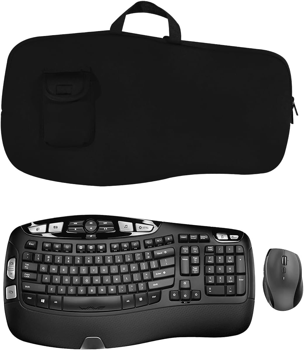 EiiJugaloo MK570/MK550 Portable Keyboard Case Shockproof Waterproof Dustproof Keyboard and Mouse Case Compatible