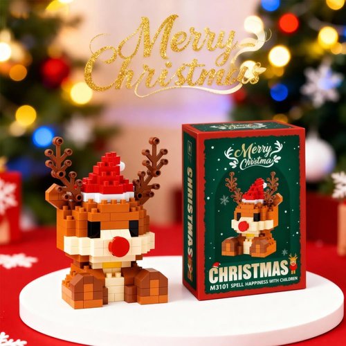 Elk Holiday Figurines - Cute Christmas Decor Statues for Festive Home Decorations