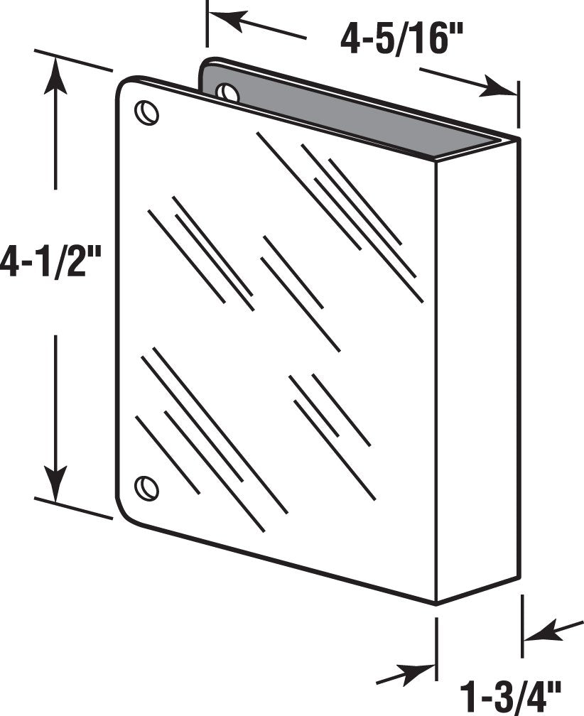 Prime-Line U 9492 Stainless Steel Lock and Door Reinforcement Plate for 1-3/4 In. Thick Doors, Stainless Steel Finish (Single Pack)