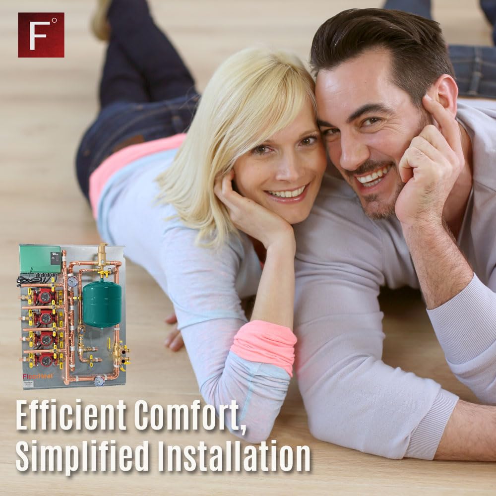 Hydronic Radiant Heat Control Panel - 4 Zone | Pre-Assembled Heating Distribution System for Underfloor, Home & Space Heating | High-Efficiency & Easy Install