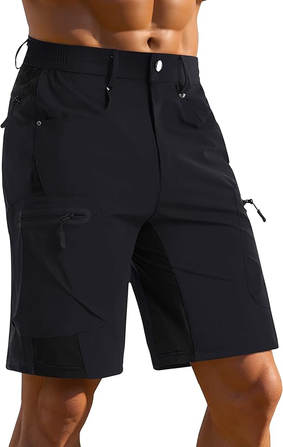 CRYSULLY Men's Hiking Cargo Shorts Outdoor Summer Lightweight Quick Dry Casual Shorts with 5 Pocket