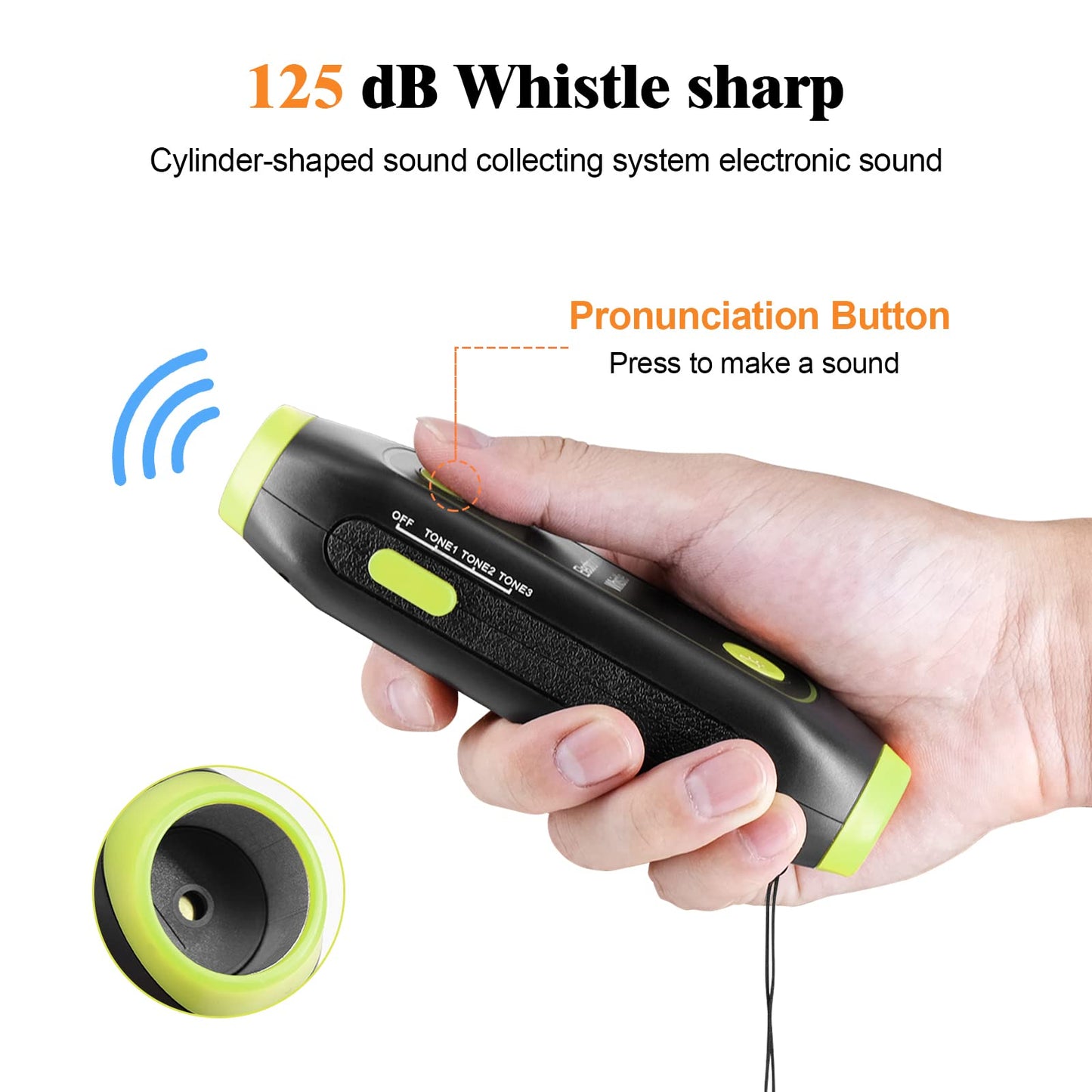 LANRU Electronic Whistle Handheld Electric Whistle with Lanyard Light Flashlight for Coaches Referees P.E. Teacher