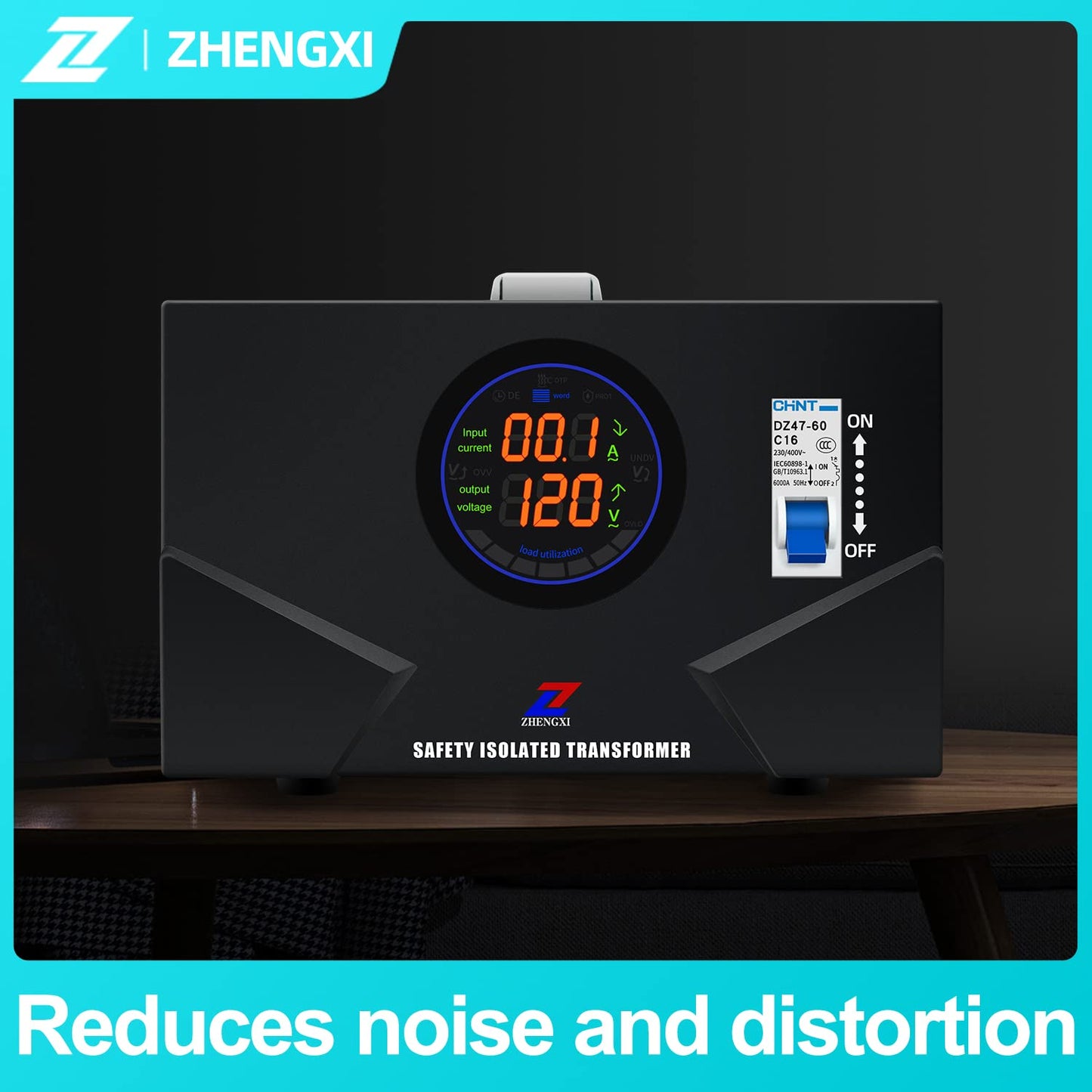 ZHENGXI Isolation Transformer 120V to 120V, 1000W Transformer Voltage Converter, 2 Output Sockets
