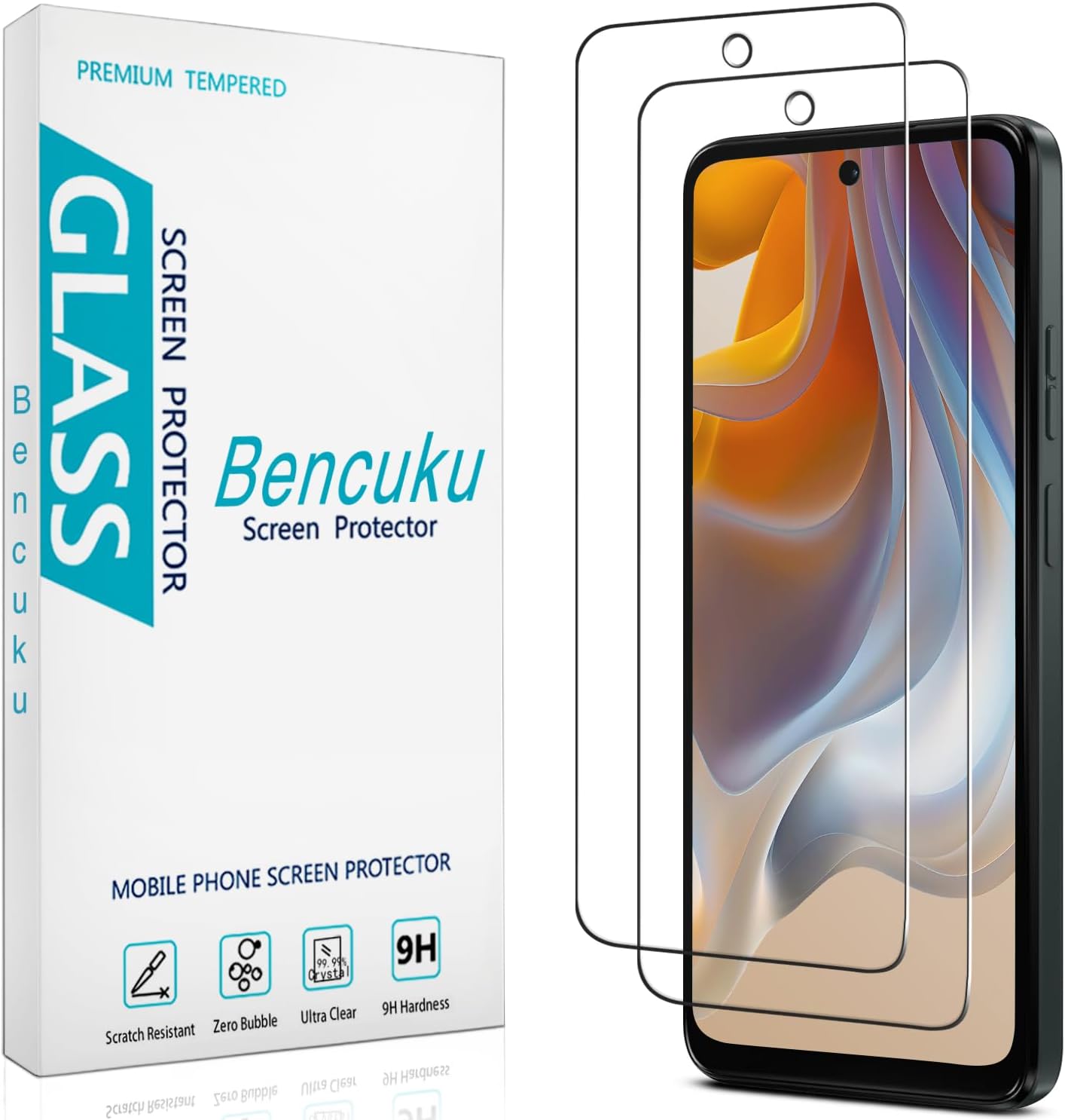 2 Pack 5G (2025) Designed for Motorola Moto G Tempered Glass Screen Protector, Anti Scratch, Bubble Free