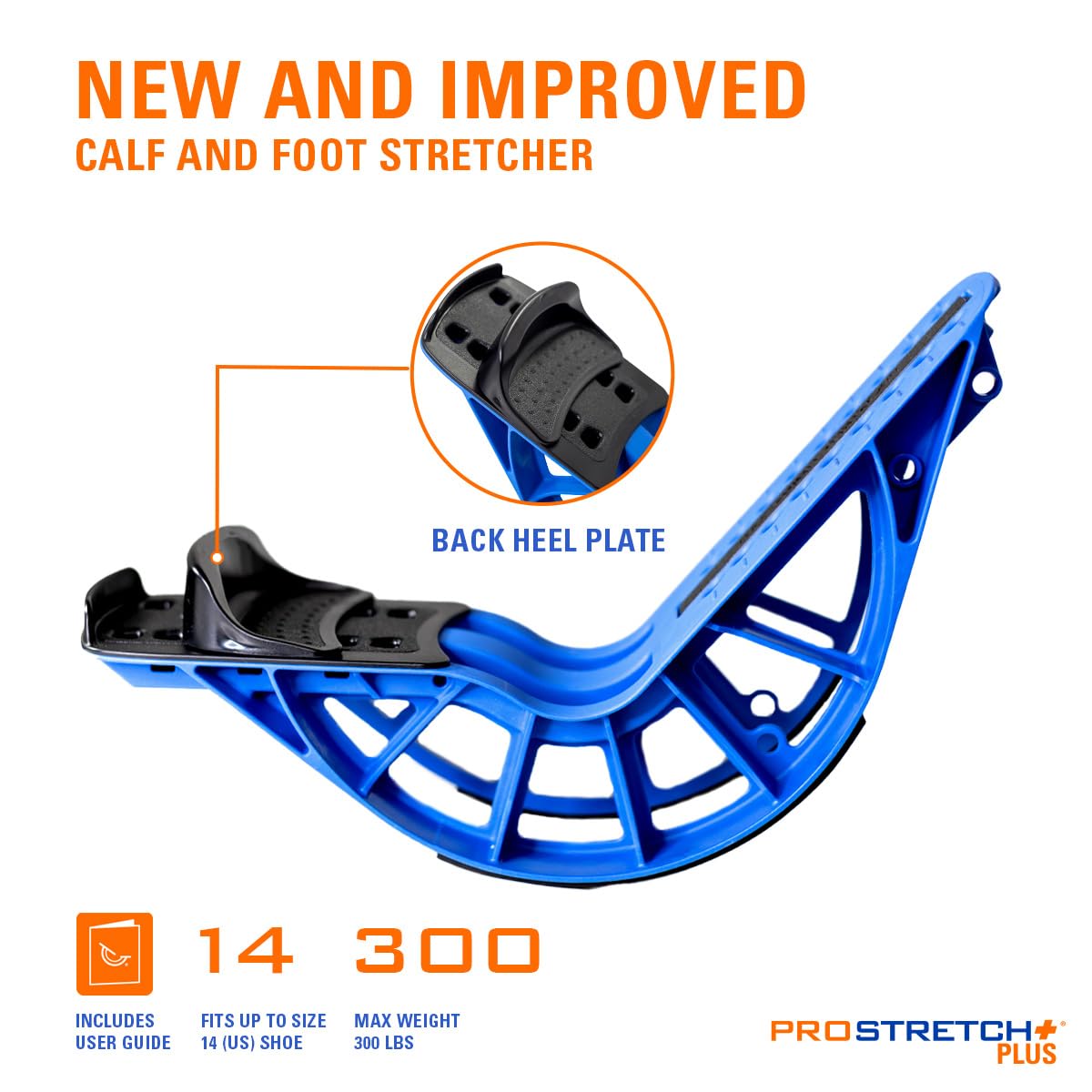ProStretch Plus, Customizable/Adjustable Calf Stretcher and Foot Rocker for Plantar Fasciitis, Achilles Tendonitis, and Tight Calves