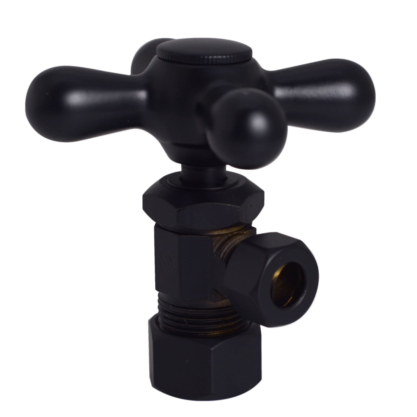 Westbrass D105KFHX-24-62 5/8" x 3/8" OD x 20" Flat Head Riser Supply Line Kit with Cross Handle Angle Supply Shut Off Valve for Toilet, Matte Black (24-Pack)