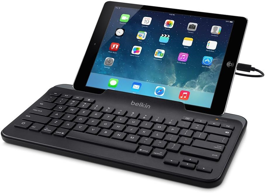 Belkin Wired Keyboard with Stand for iPad - Lightning Connector, Full Size Keys