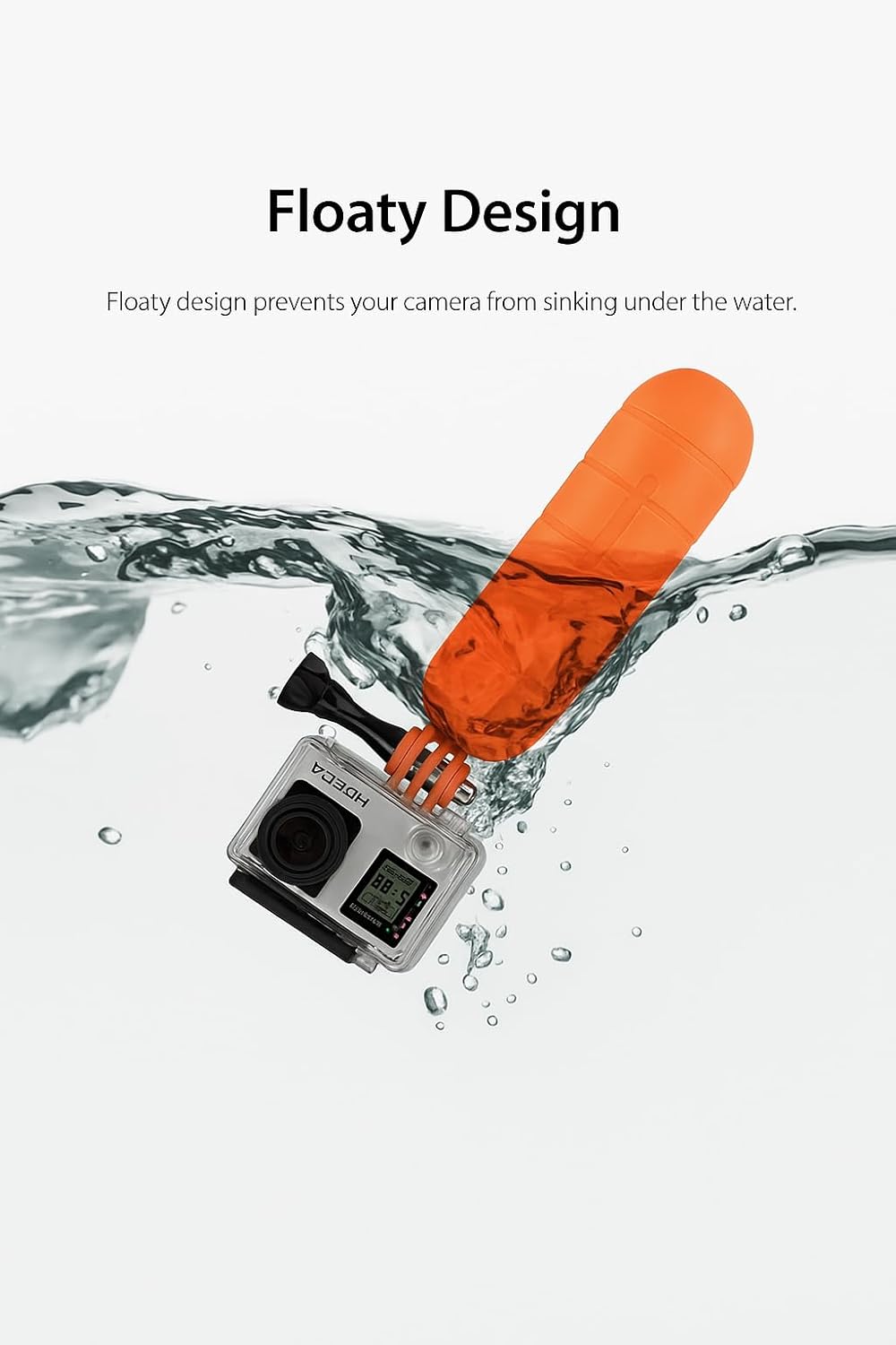 Reflex Camera 513, Swimming Floating Hand Grip for GoPro Hero DJI Osmo Action Waterproof Orange Buoyancy Stick
