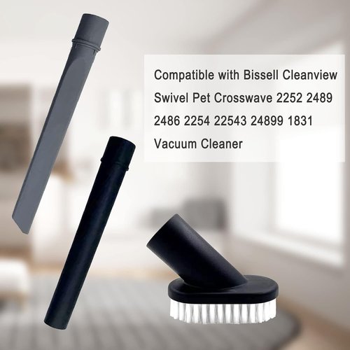 Bvhonwe Vacuum Attachments Kit - Crevice Tool, Wand & Dust Brush for Bissell Cleanview & Crosswave