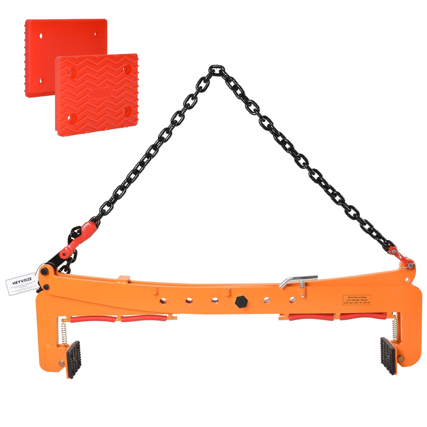 HEYVOZE 3306 lbs Heavy-Duty Stone Lifting Clamp, 26–49.6 in Adjustable Opening, Industrial Granite Slab Lifting Clamp for Large Stone Blocks, Concrete Slabs, Curb Stones
