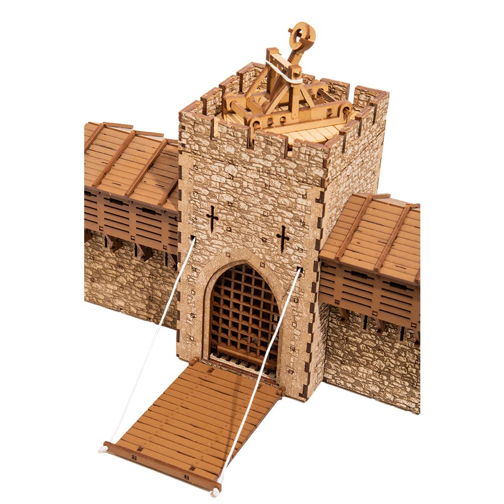 Barbican P - Castle gate - 3D Wooden Puzzle - DIY 28mm Scale Model Building Set for Adults and Collectors - Assembly kit - Tabletop Miniature Terrain Set