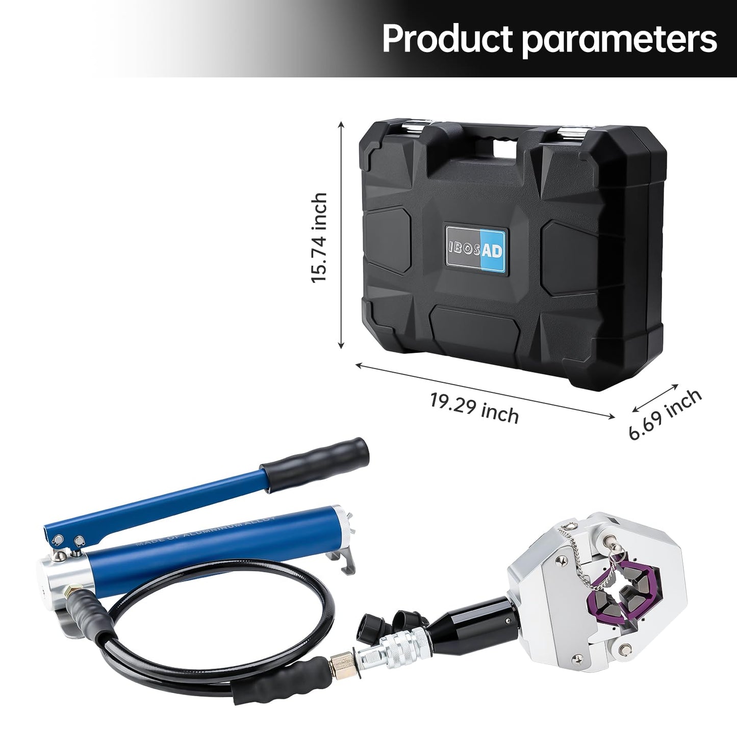 IBOSAD Hydraulic Hose Crimper Hydra-Krimp 71500 Manual A/C Hose Crimper Kit Air Conditioning Repaire Handheld Hydraulic Hose Crimping Tool (Split with Manual Pump)